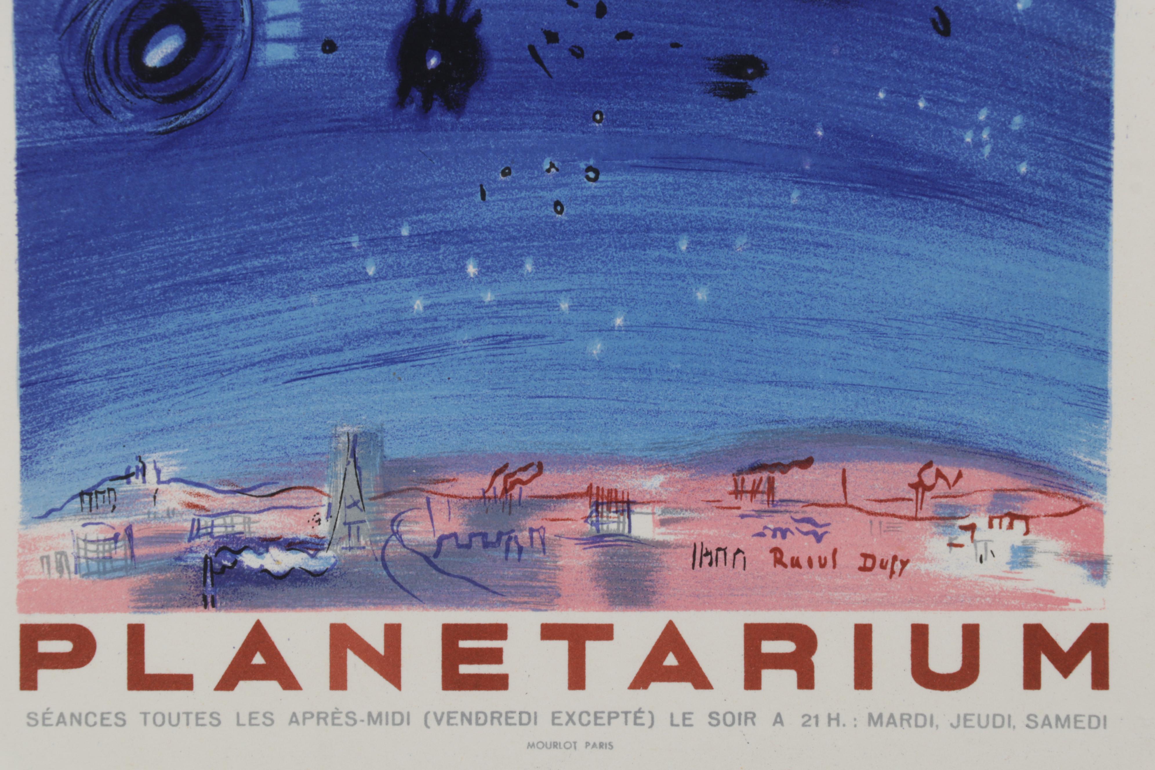 Color Lithograph After Raoul Dufy "Planetarium" From "Art in Posters," 1959