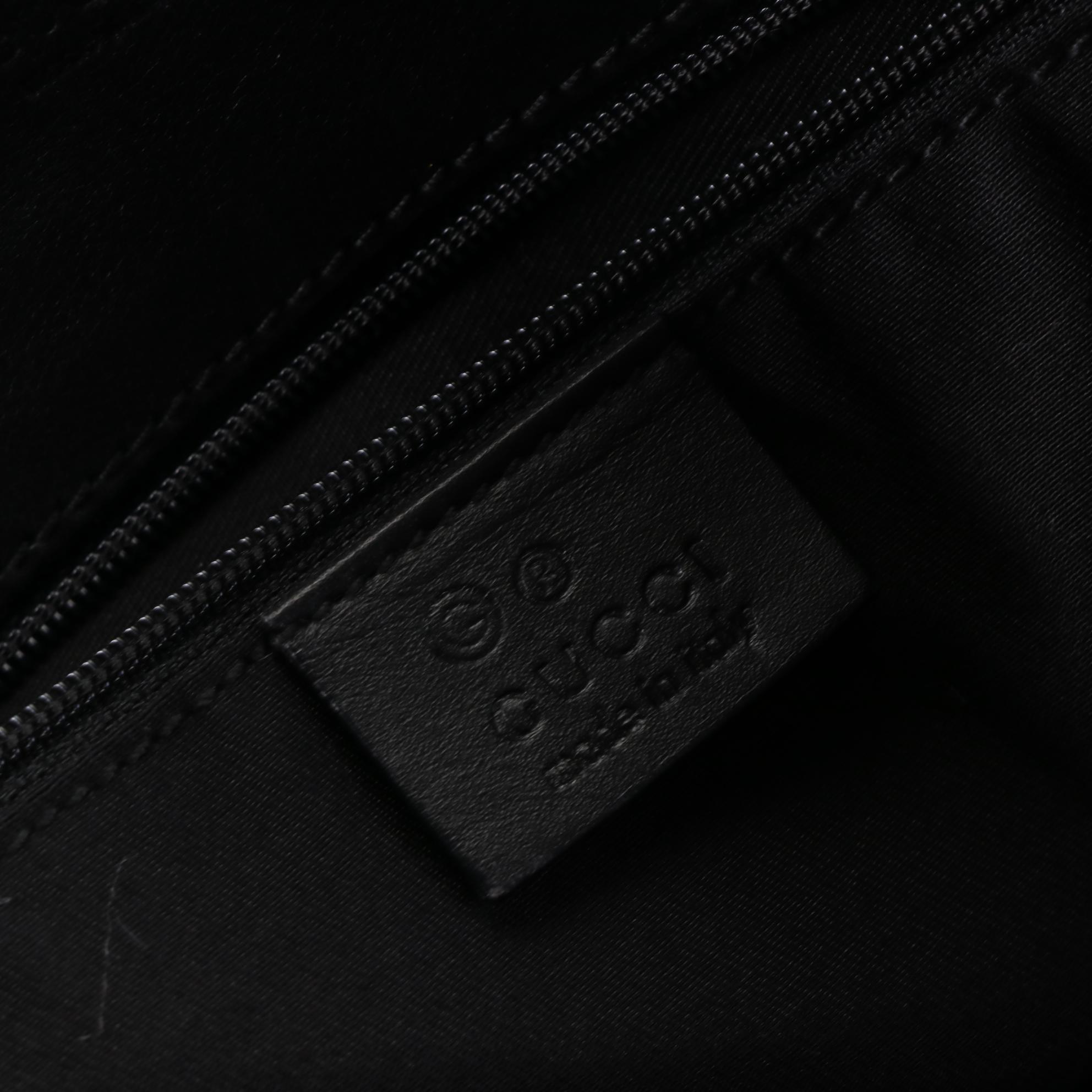 Gucci Gifford Tote Bag in Black GG Nylon Jacquard with Leather Handles