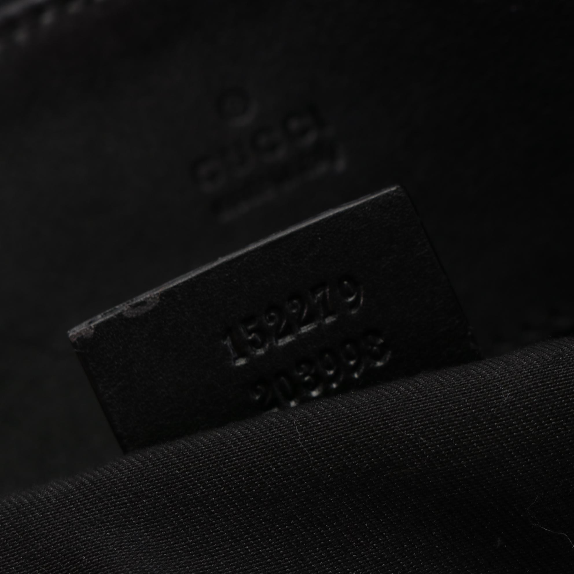 Gucci Gifford Tote Bag in Black GG Nylon Jacquard with Leather Handles