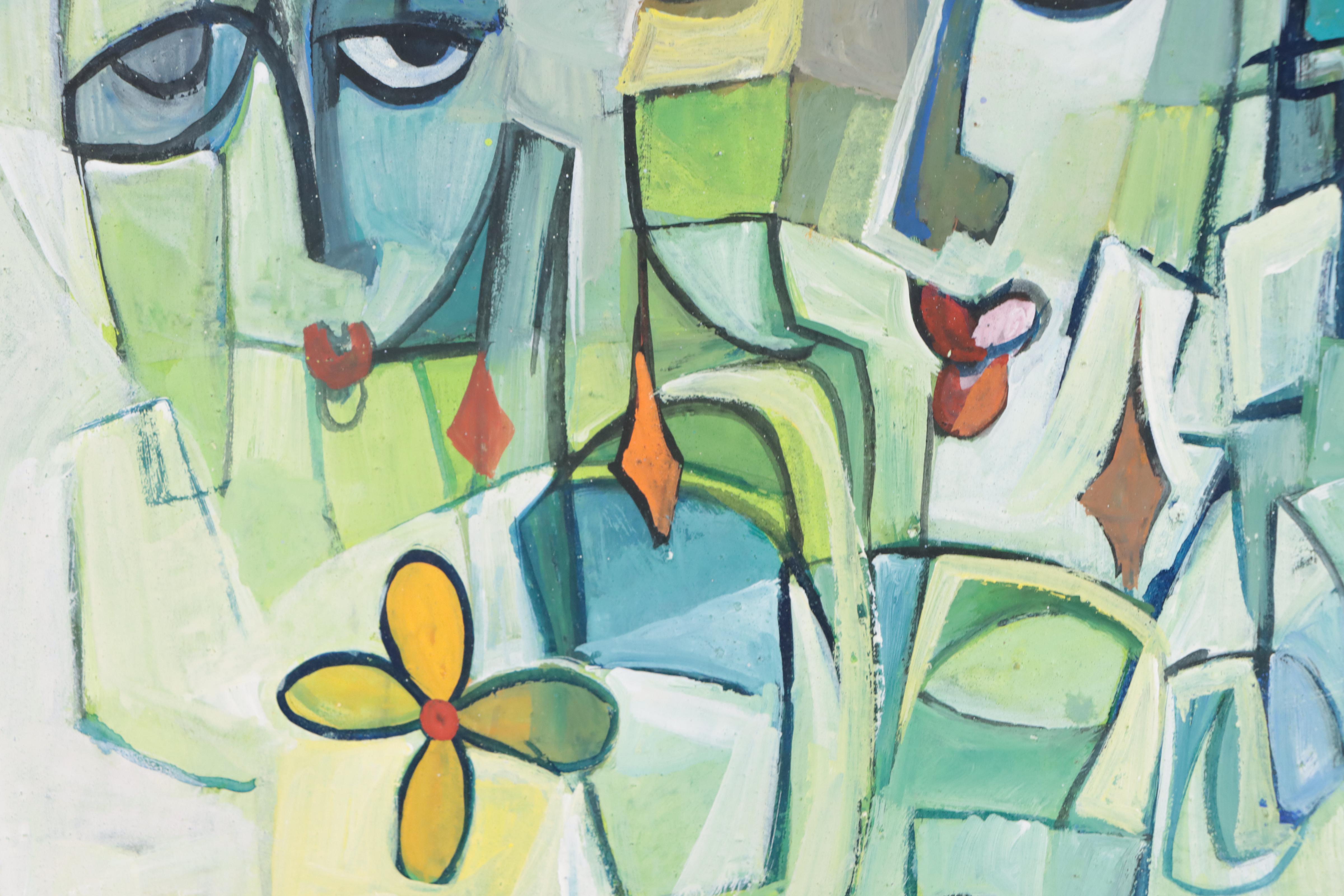 Ufuoma Evuarherhe Acrylic Painting "My Friends," 2021-2022