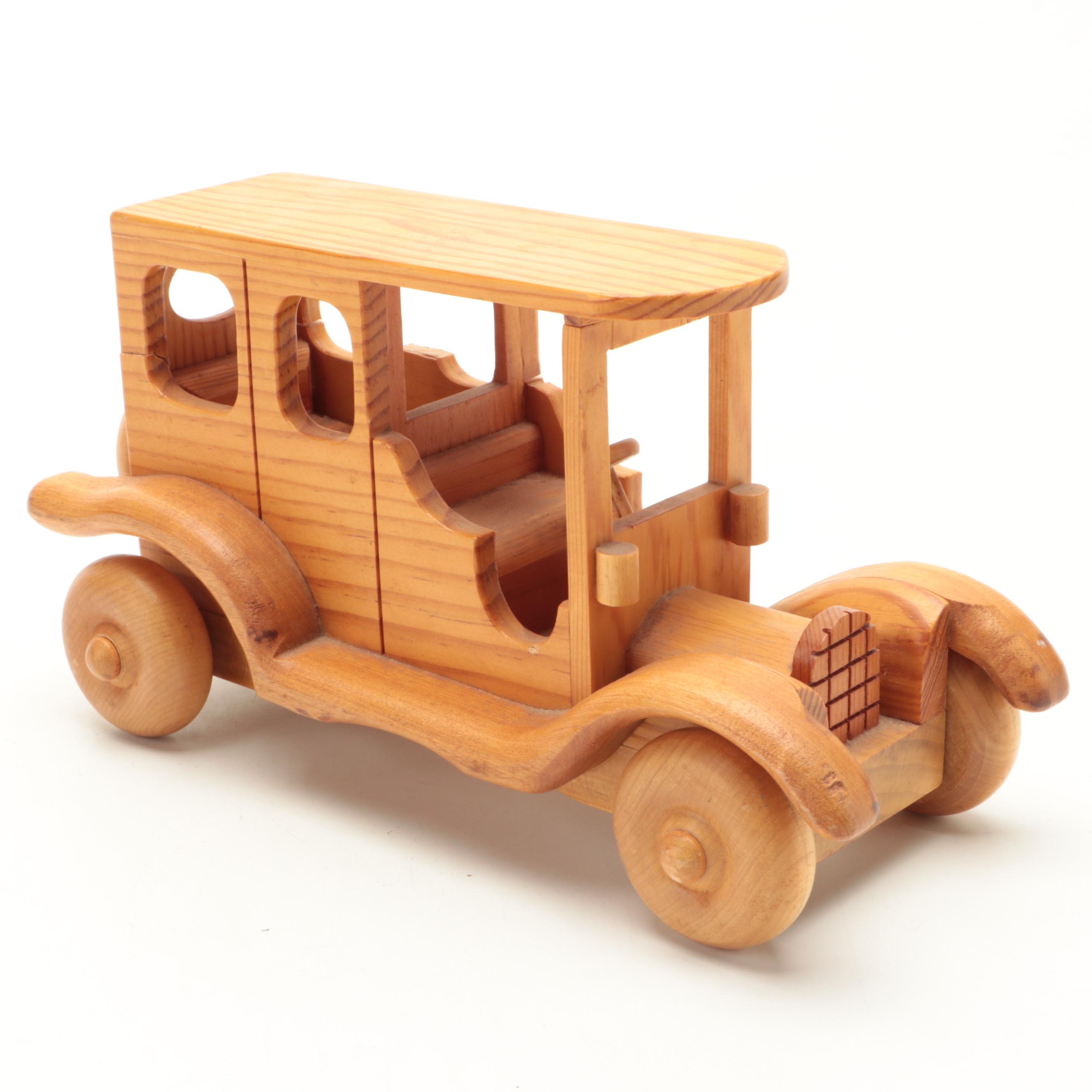 Auburn Speedster and Model T Style Carved Wooden Cars