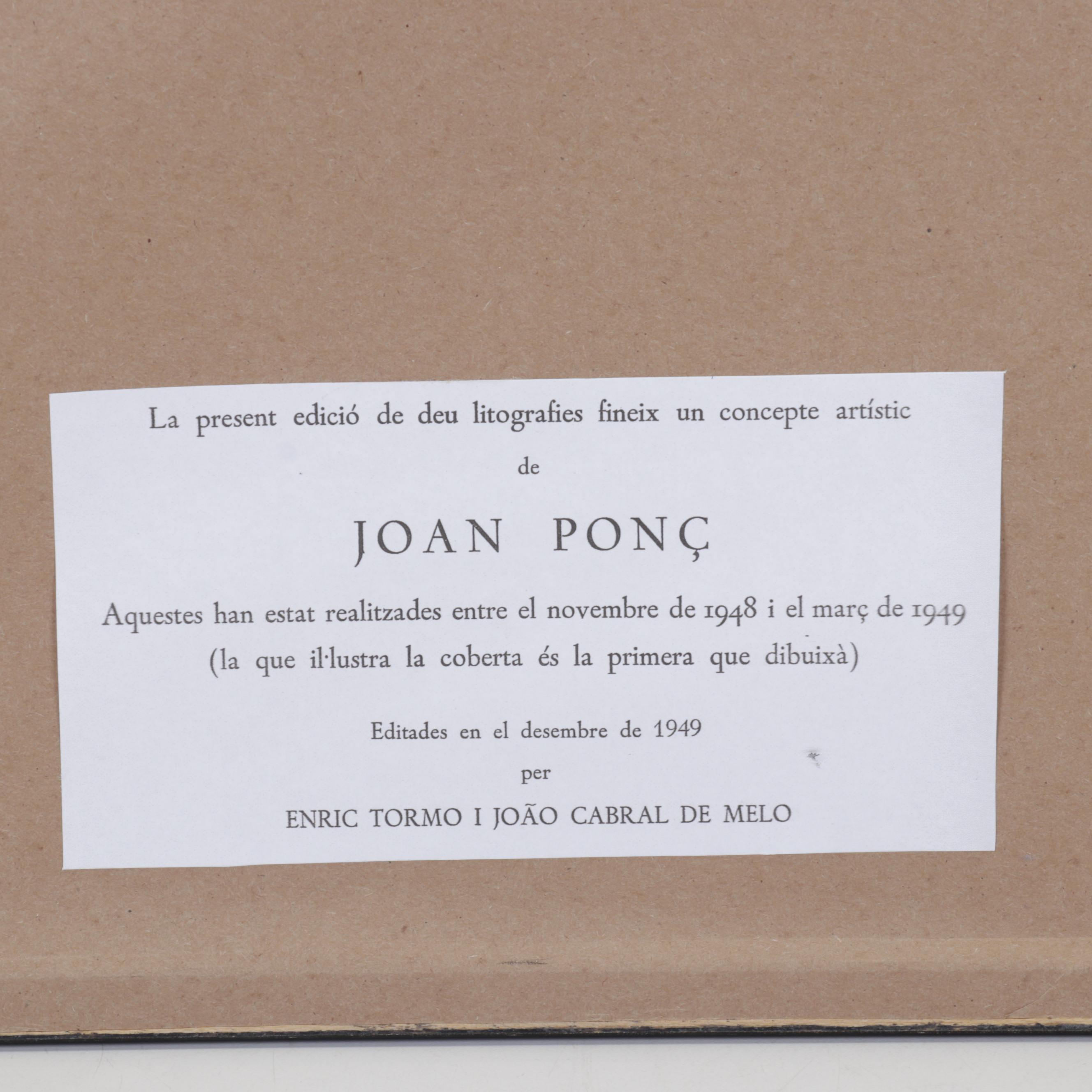 Joan Ponç Lithograph From "Deu Litografies," 1949