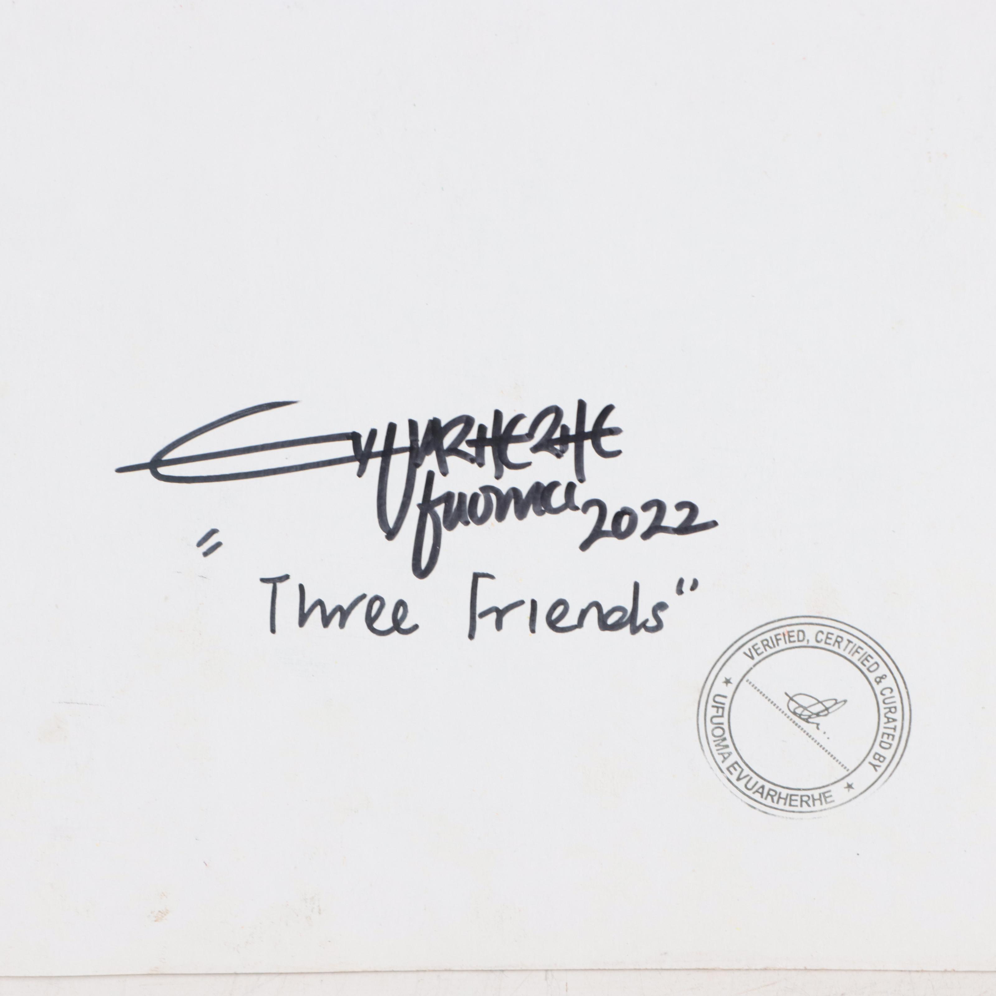 Ufuoma Evuarherhe Acrylic Painting "Three Friends," 2022