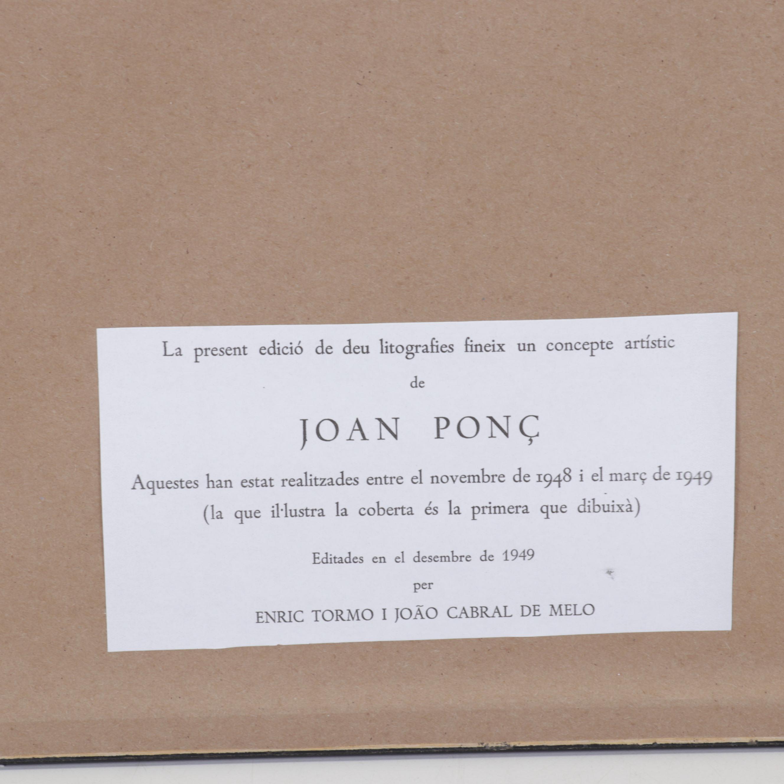 Joan Ponç Lithograph From "Deu Litografies," 1949