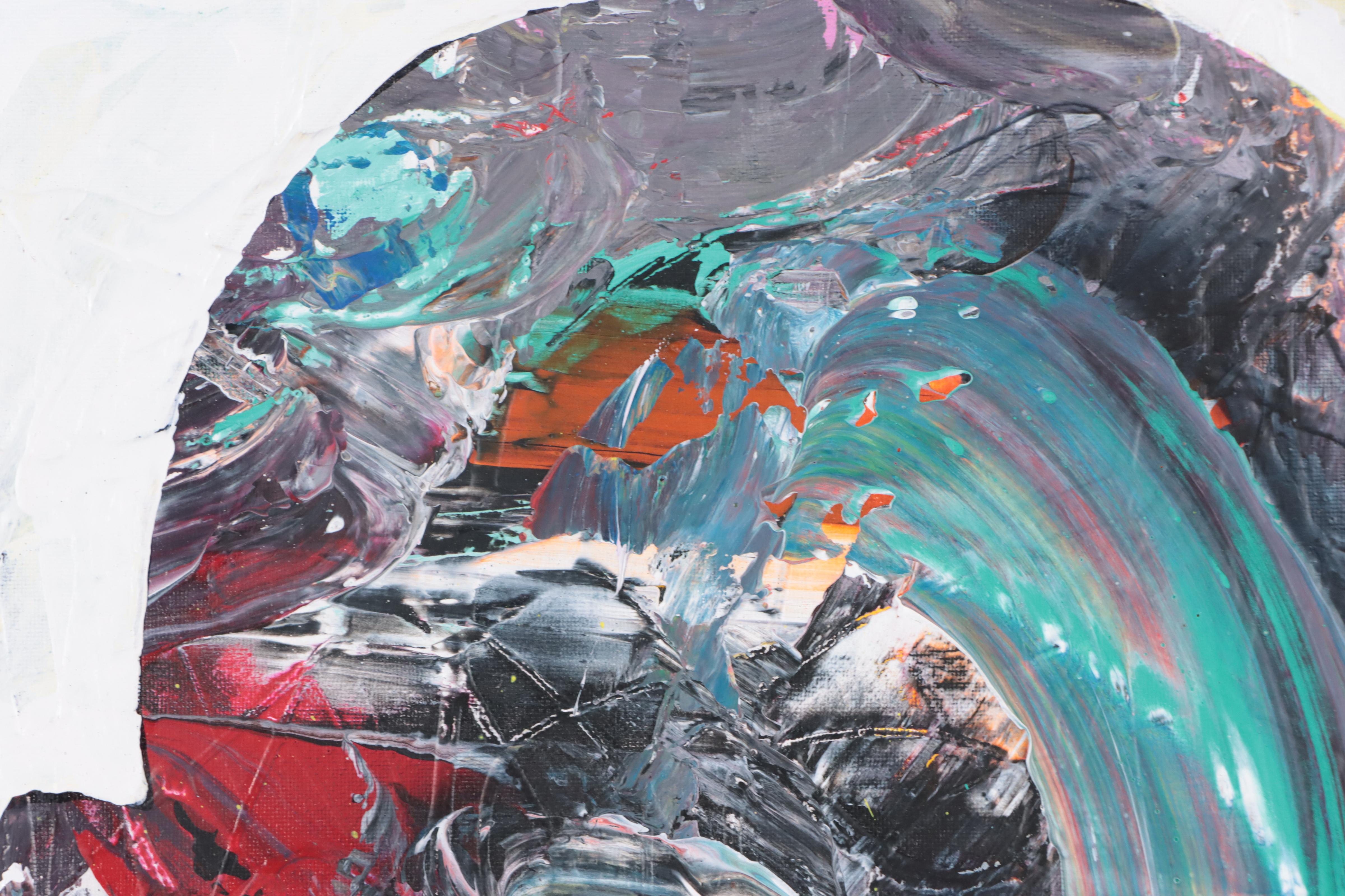 Abiola Idowu Mixed Media Painting "Time II," 2022-2023