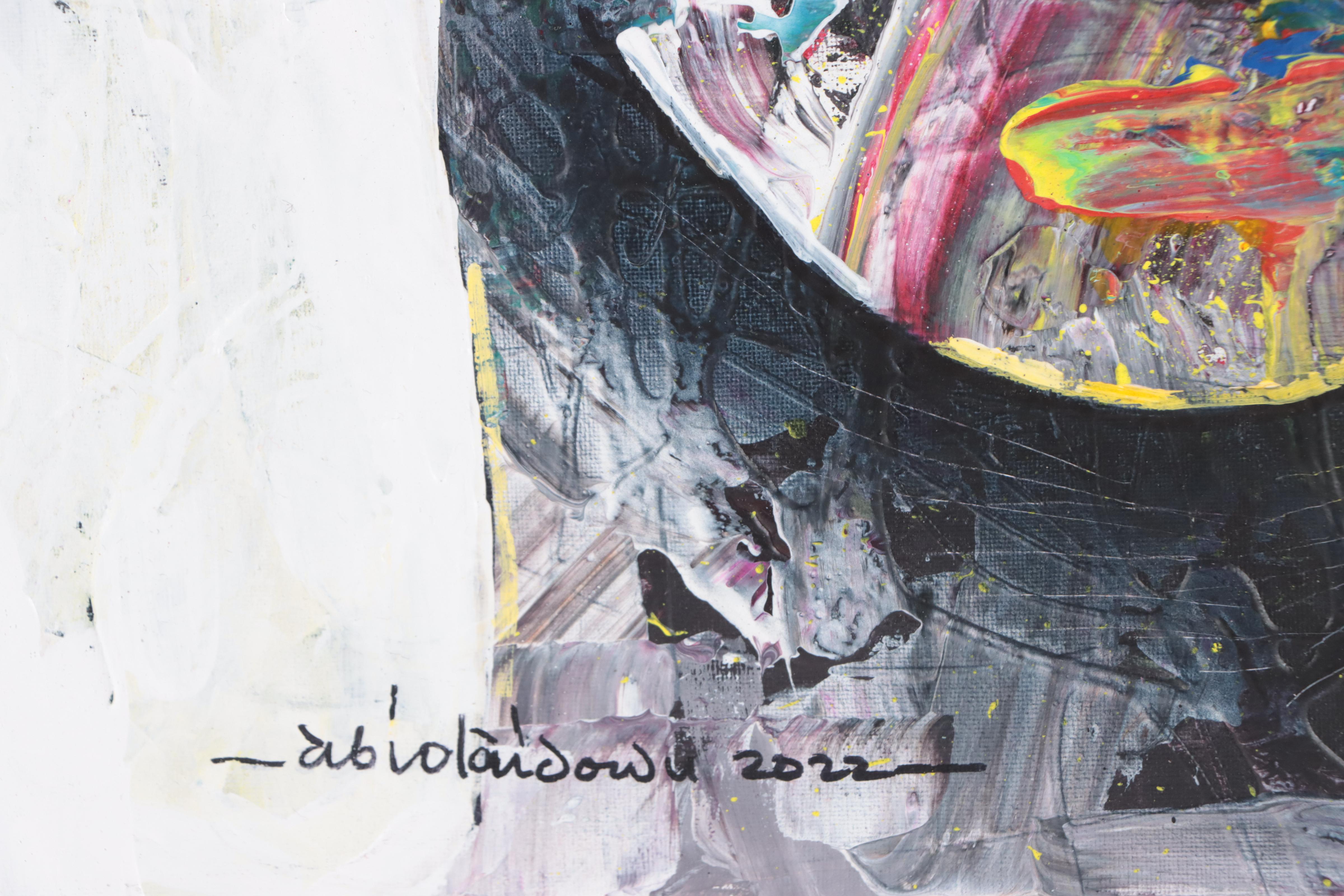 Abiola Idowu Mixed Media Painting "Time II," 2022-2023