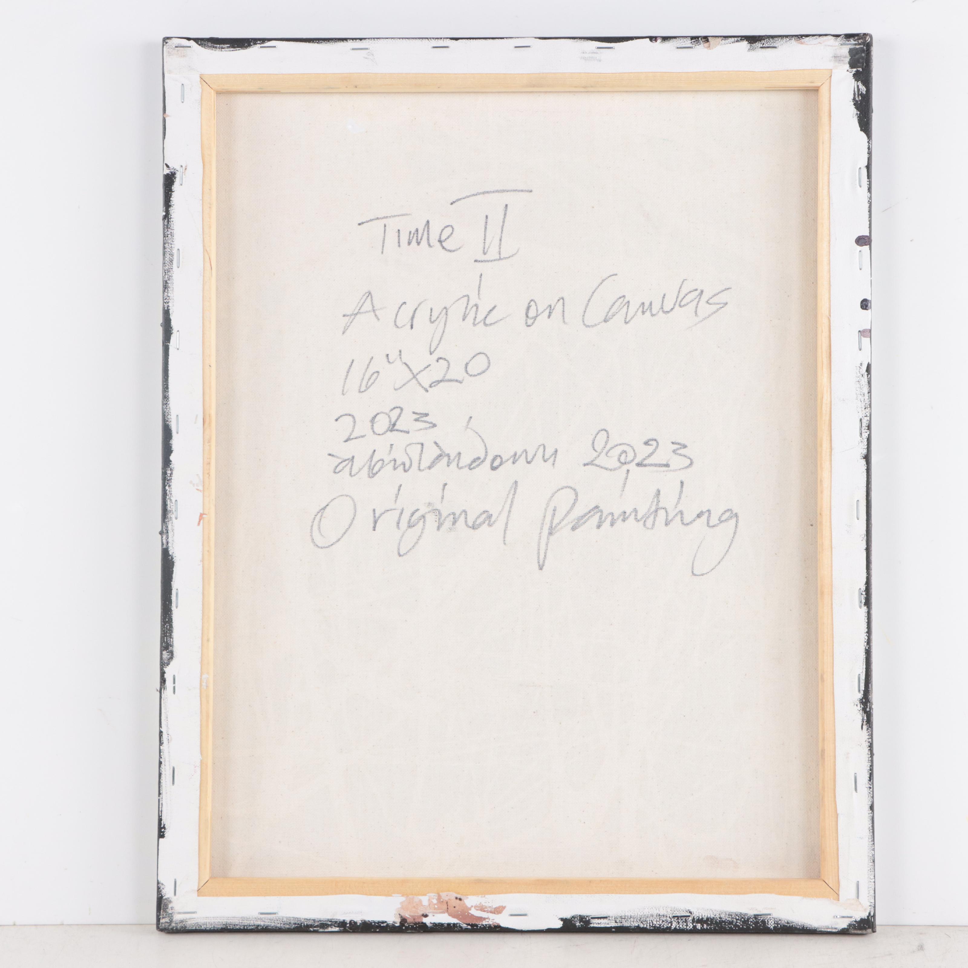 Abiola Idowu Mixed Media Painting "Time II," 2022-2023