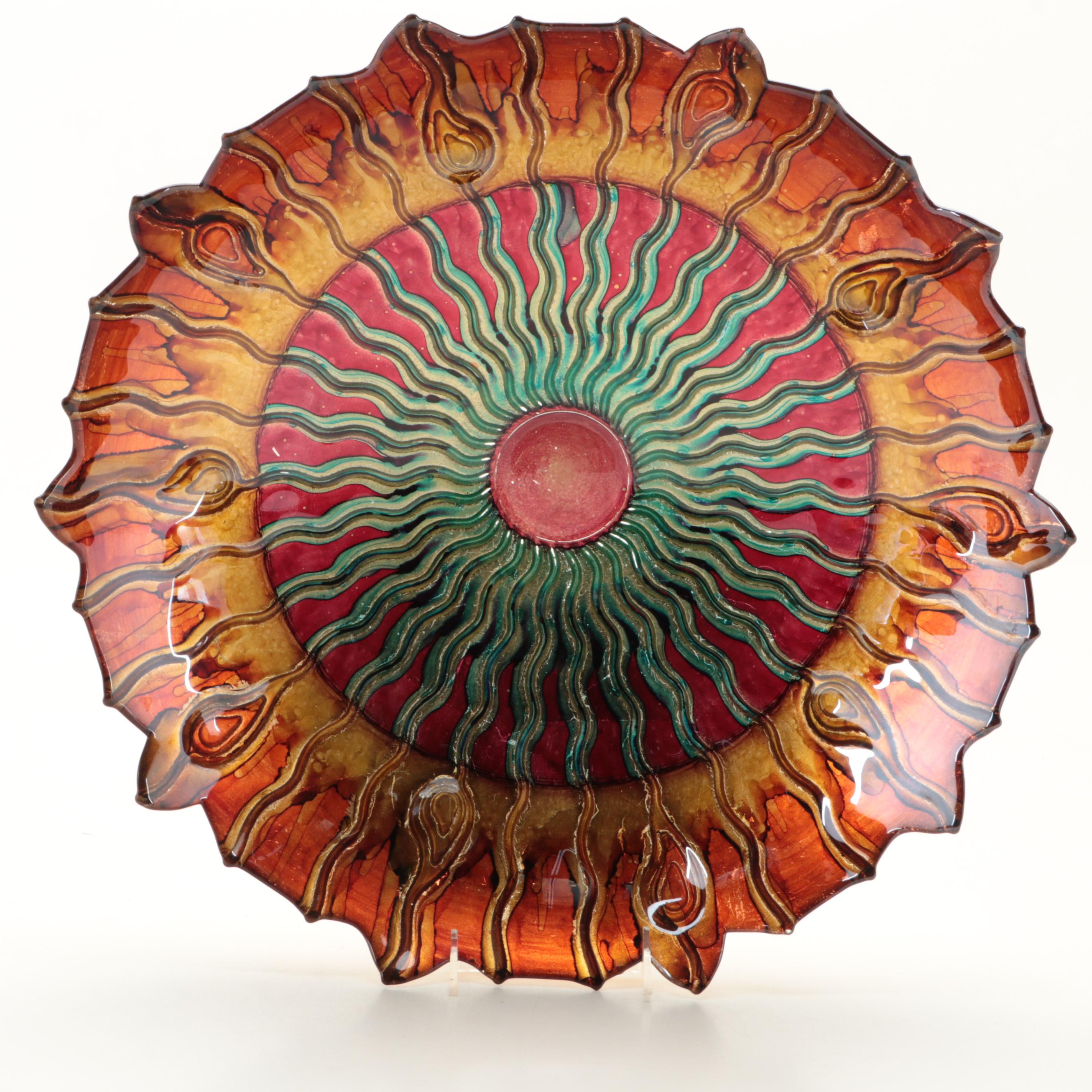 Italian Foiled and Stained Gilded Glass Bowl