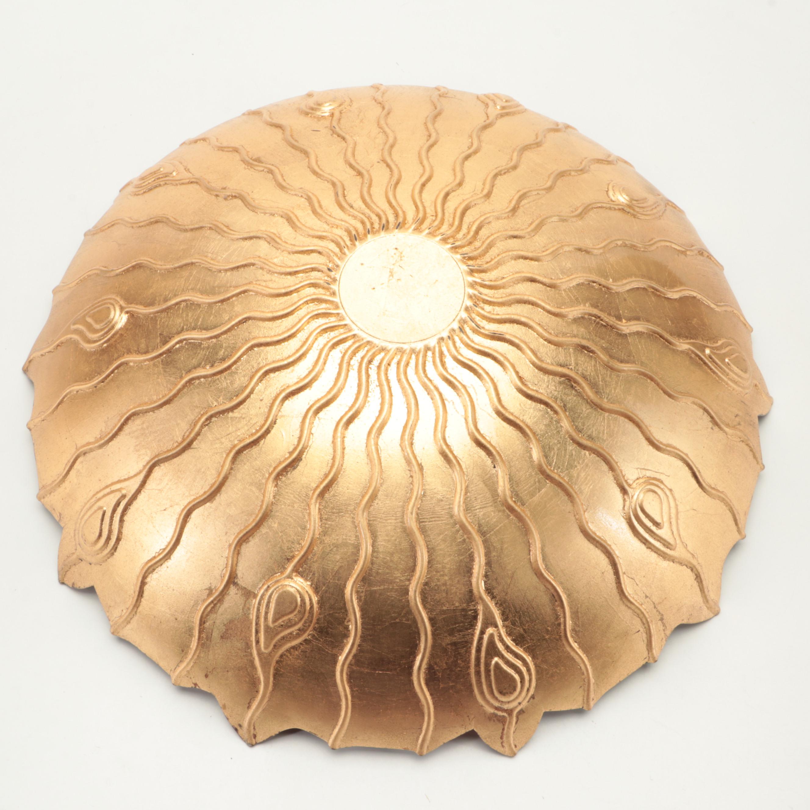 Italian Foiled and Stained Gilded Glass Bowl