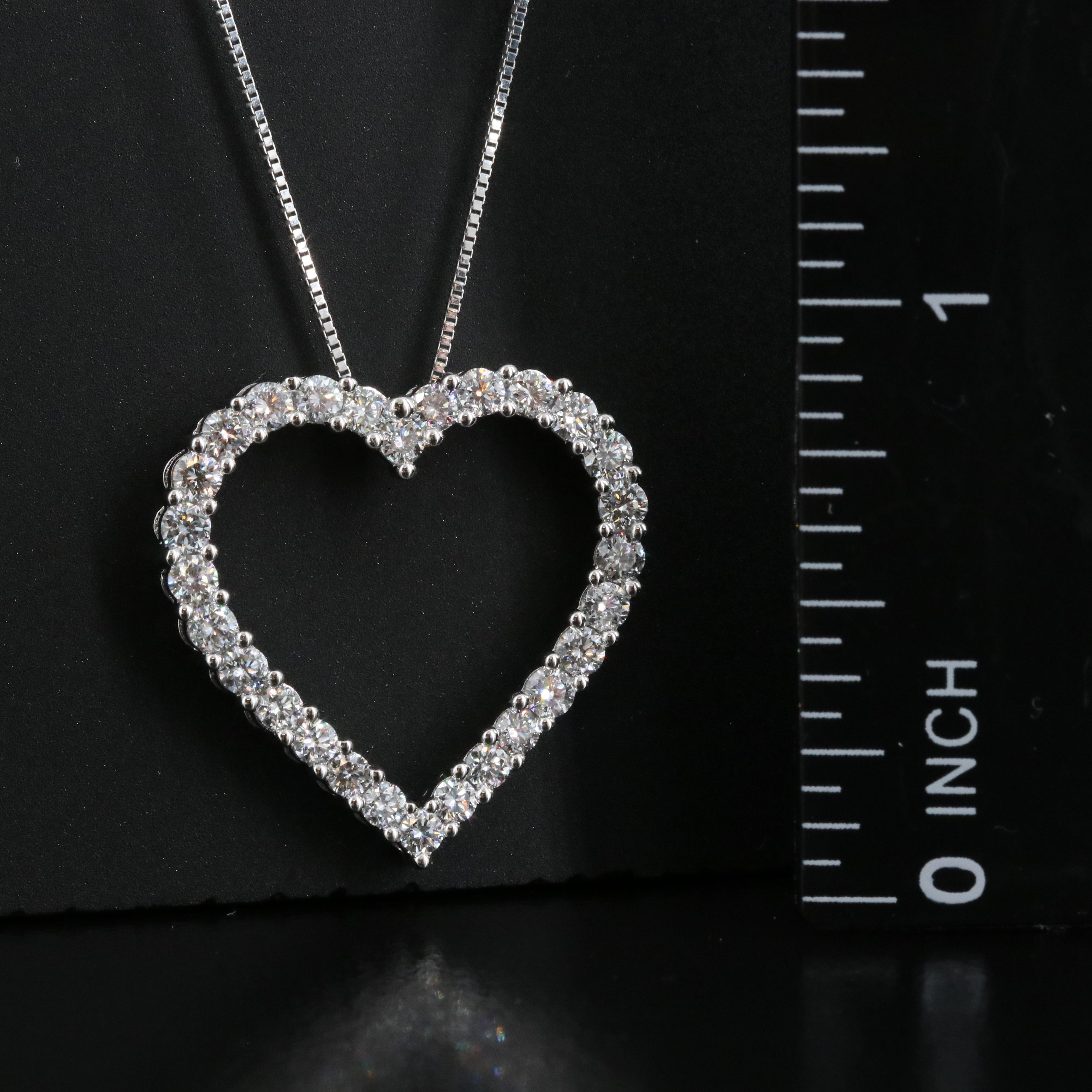 14K 1.00 CTW Lab Grown Diamond Heart Necklace with IGI Online Report
