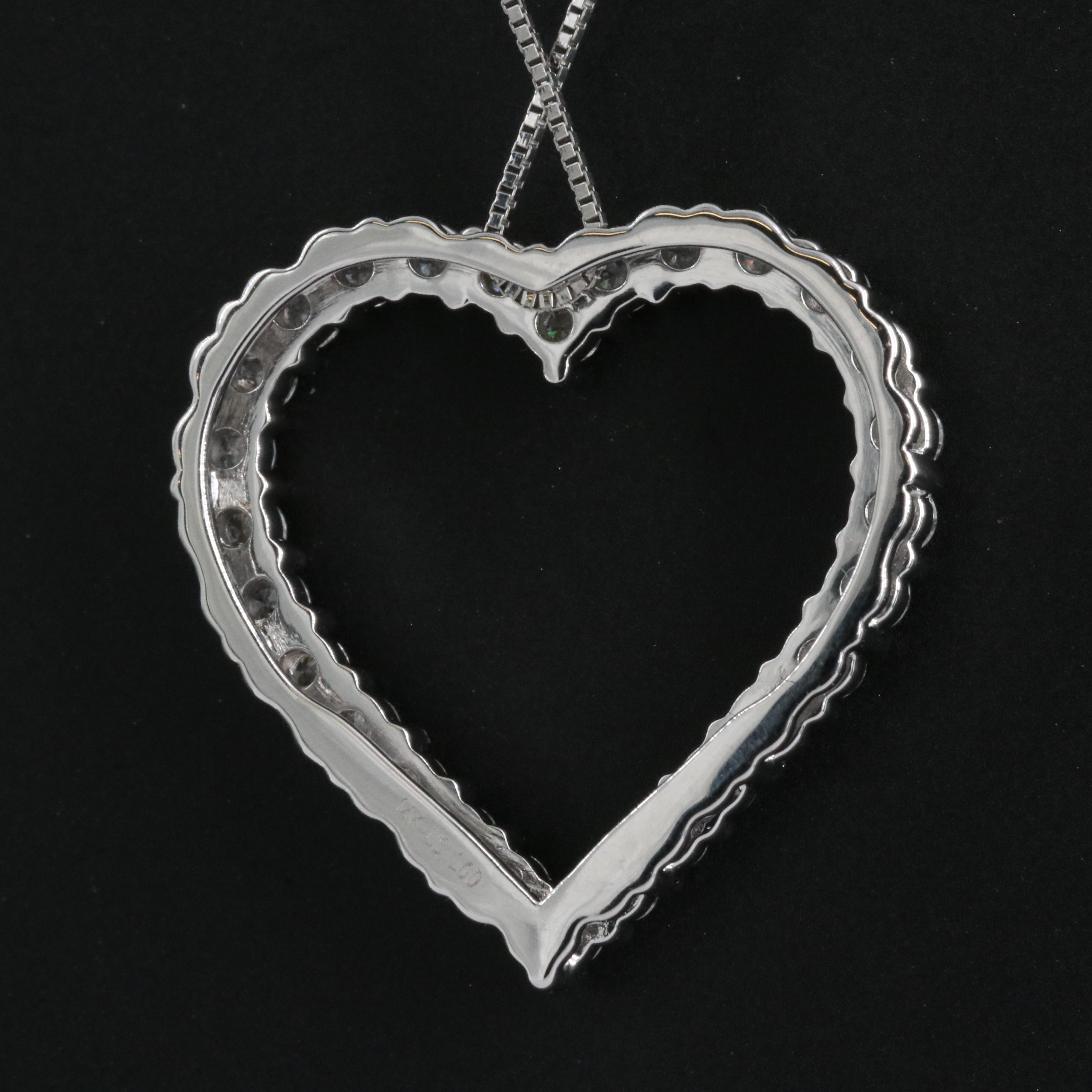 14K 1.00 CTW Lab Grown Diamond Heart Necklace with IGI Online Report