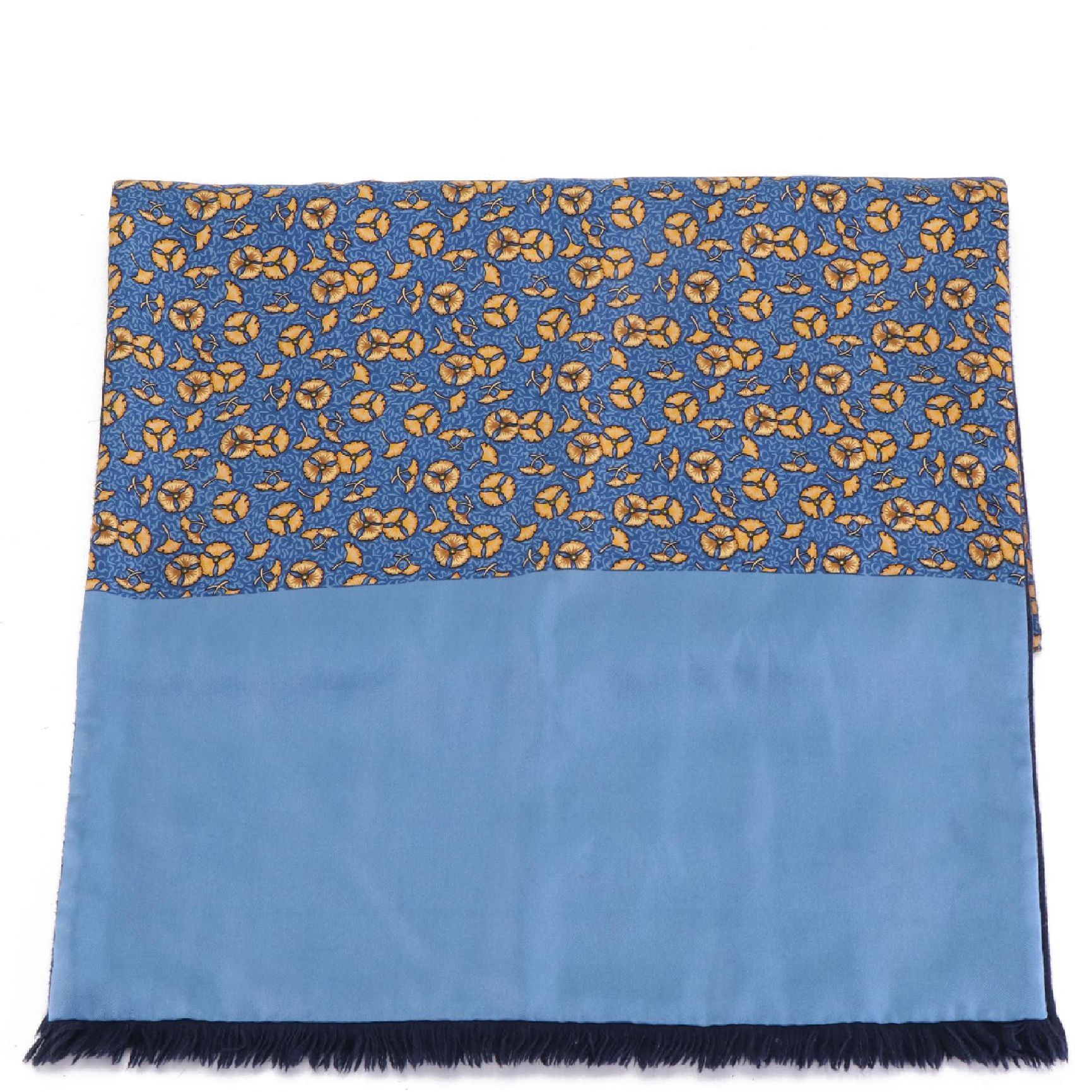 Hermès Reversible Printed Silk and Angora Muffler Scarf