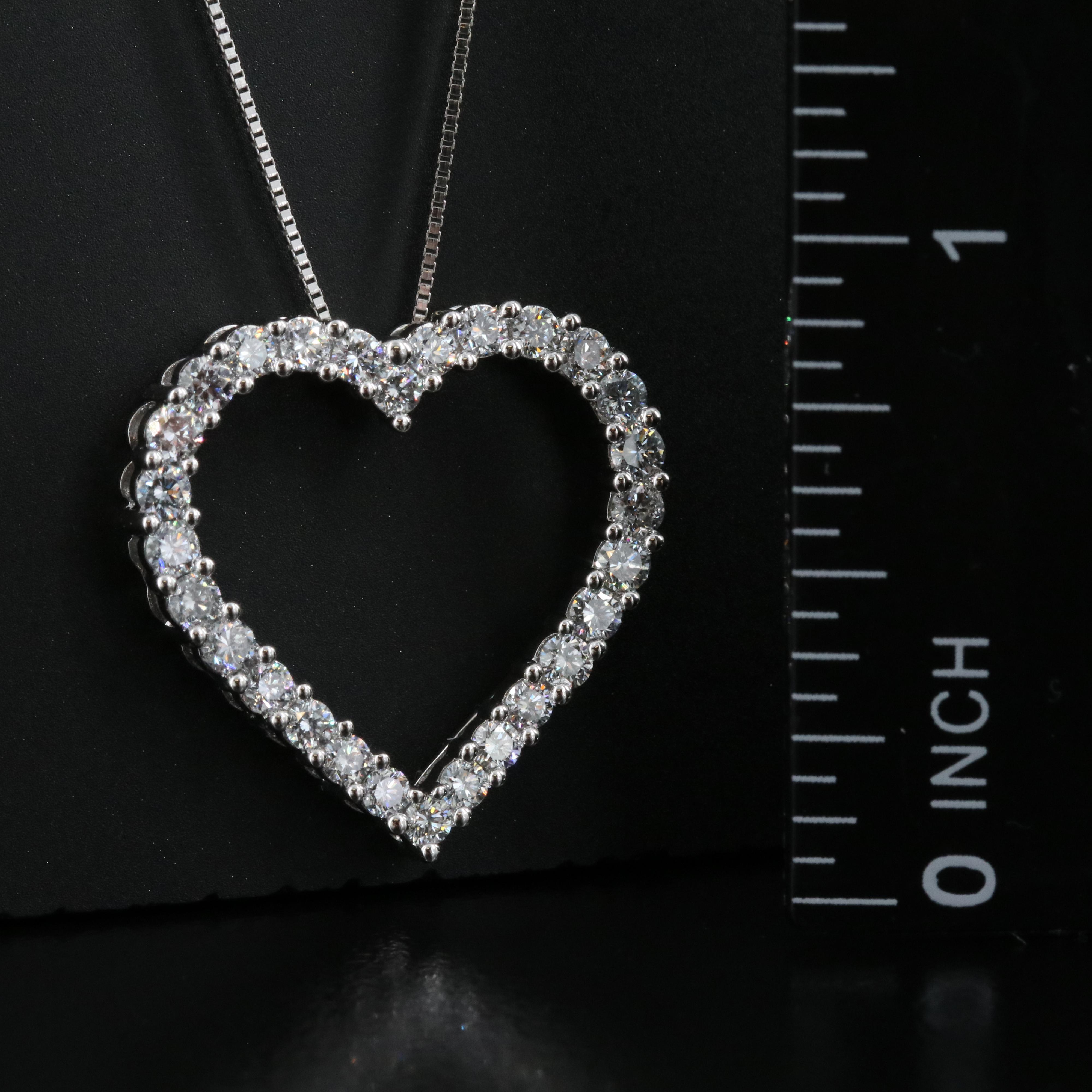 14K 1.00 CTW Lab Grown Diamond Heart Necklace with IGI Online Report