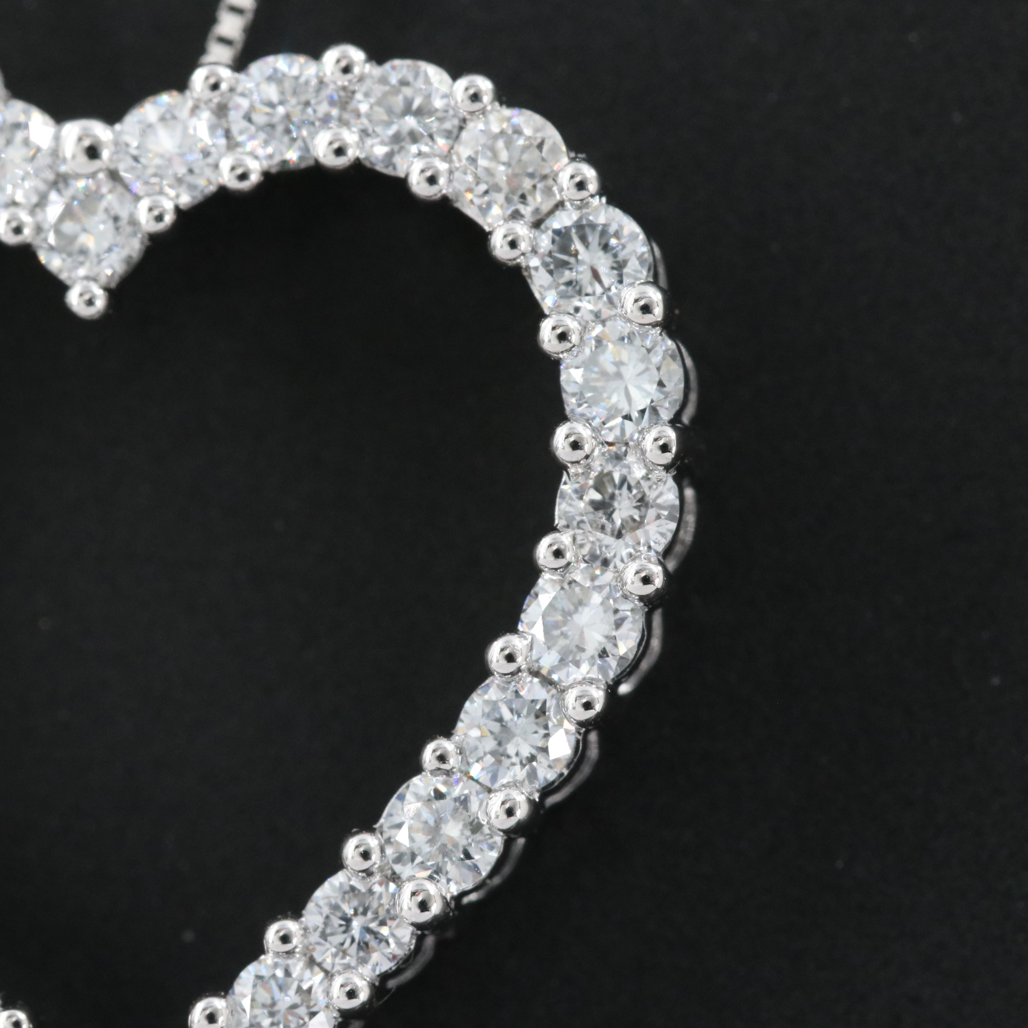 14K 1.00 CTW Lab Grown Diamond Heart Necklace with IGI Online Report