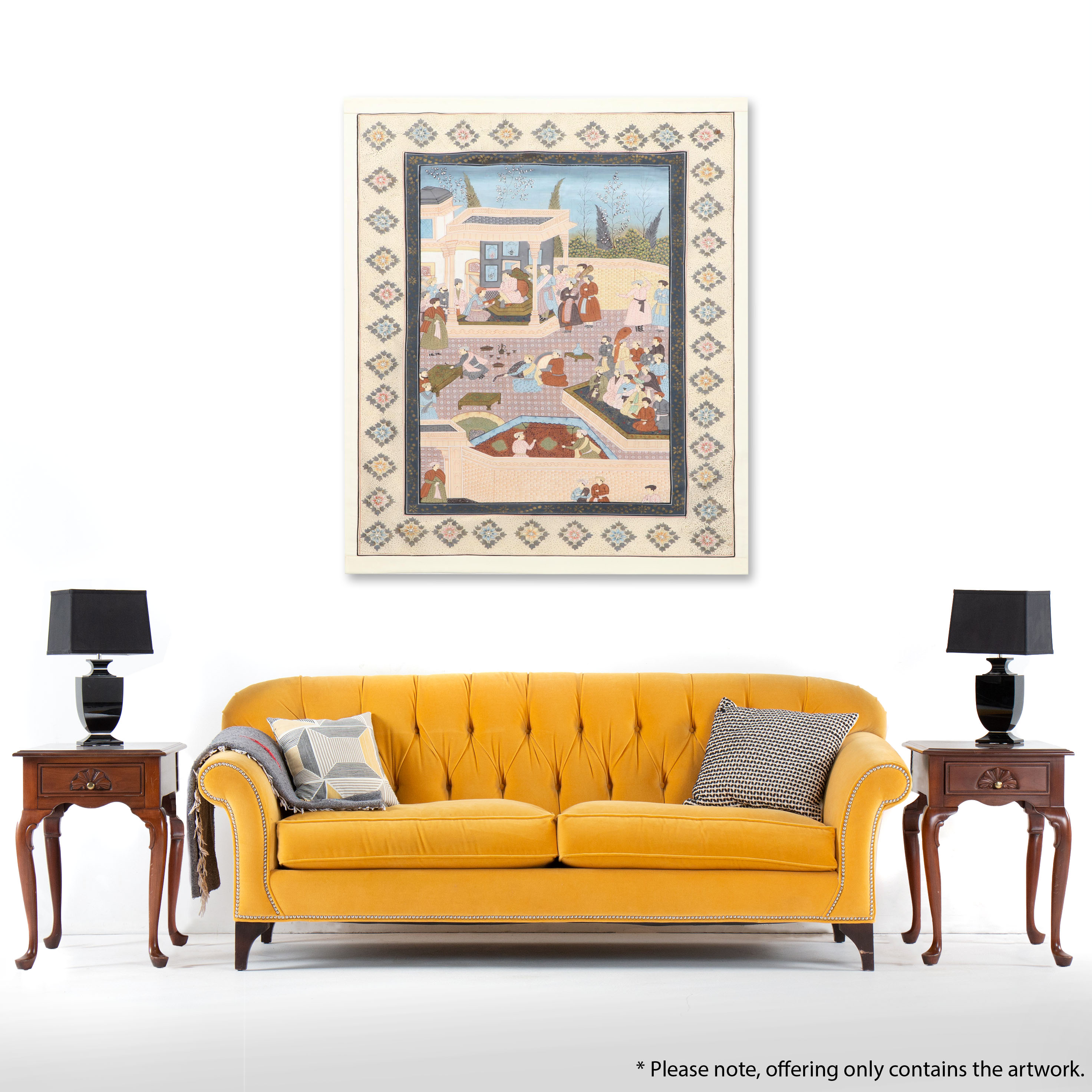 Indian Mughal-Style Gouache Painting