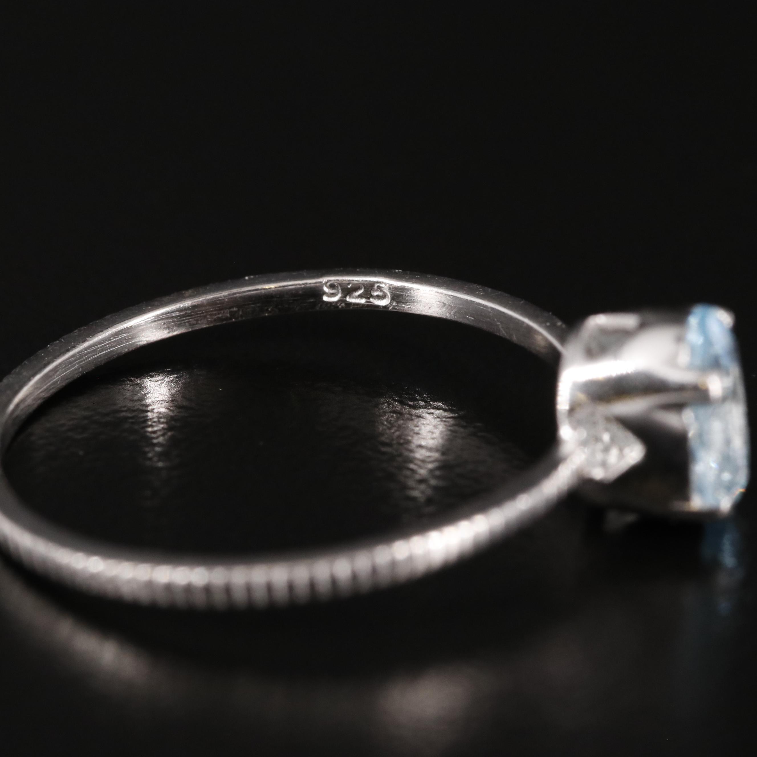 Sterling Blue Topaz Solitaire Ring