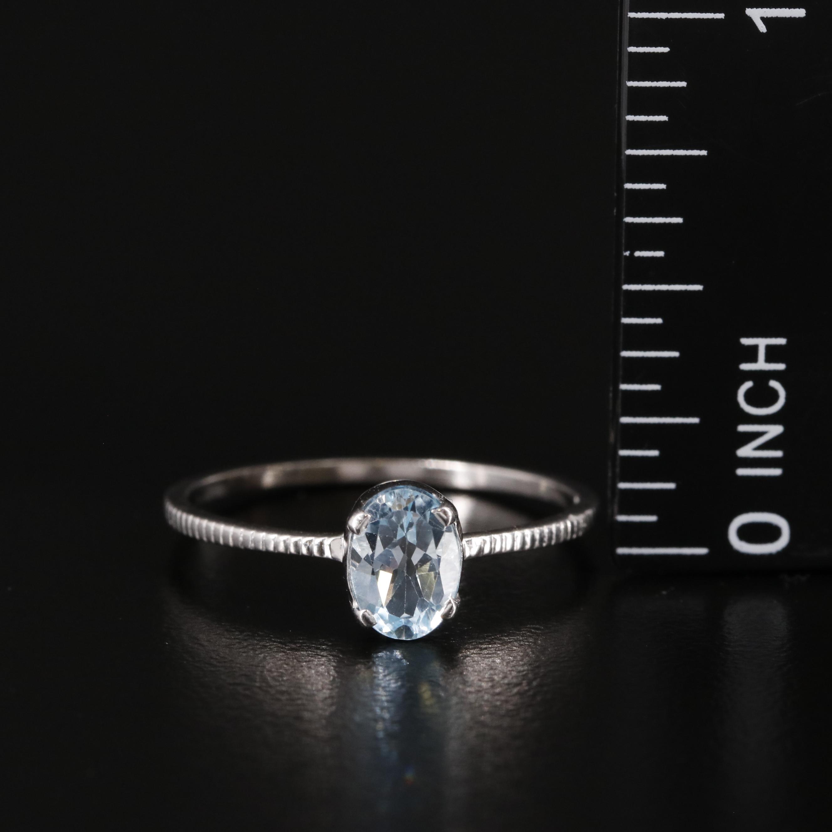 Sterling Blue Topaz Solitaire Ring