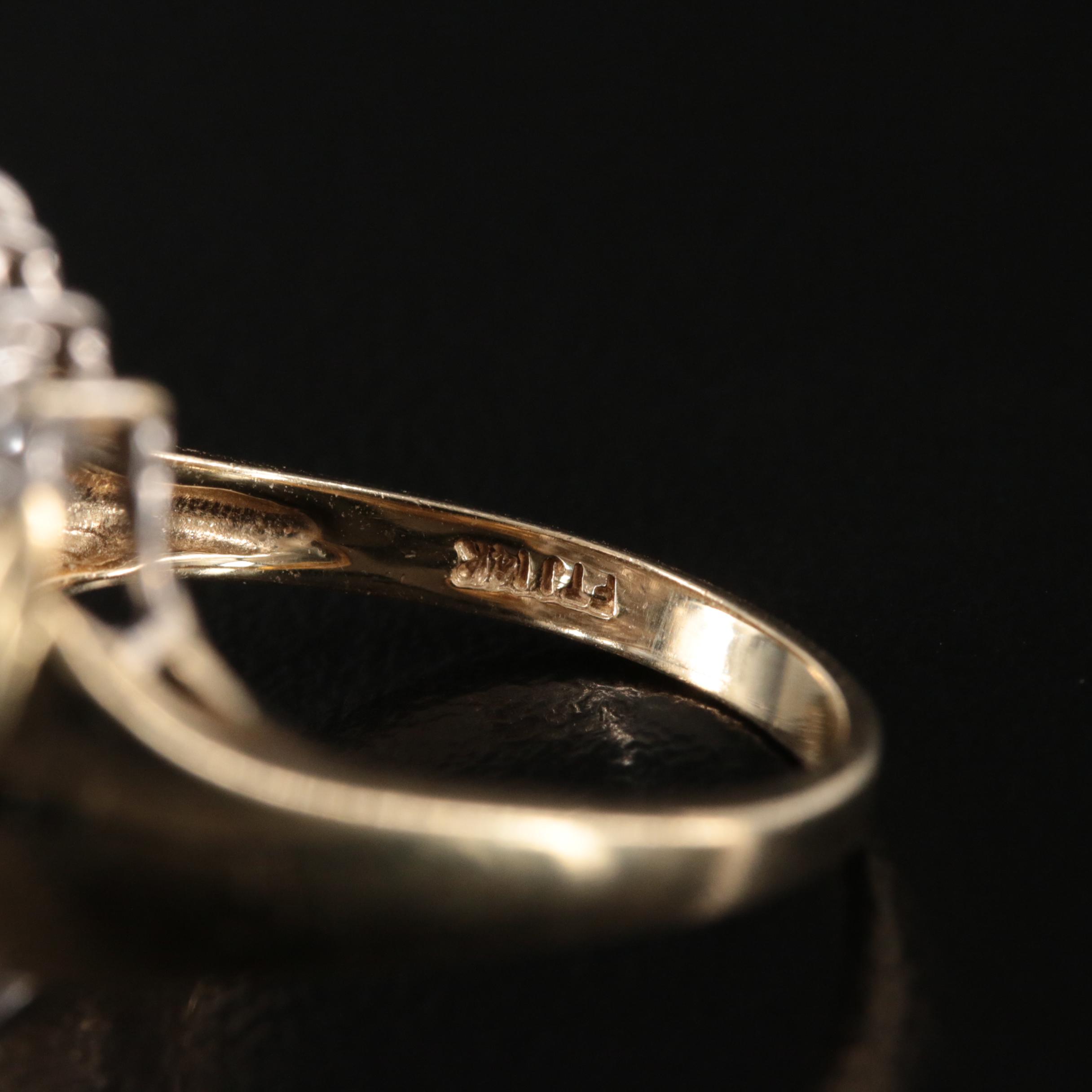 14K 0.80 CTW Diamond Cluster Ring