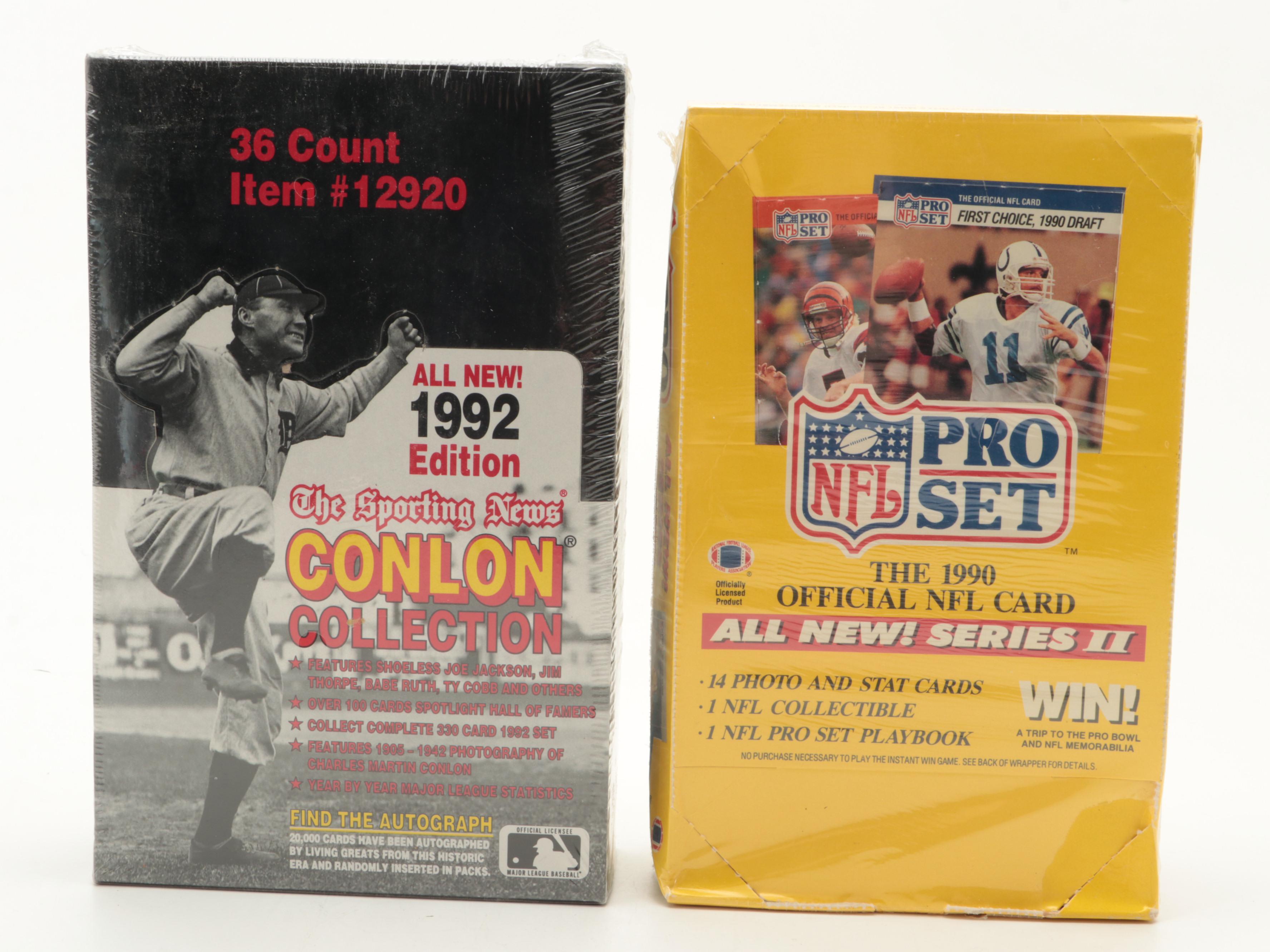 Upper Deck Comic Ball, NFL Pro Set and Other Sealed Card Boxes, 1990s