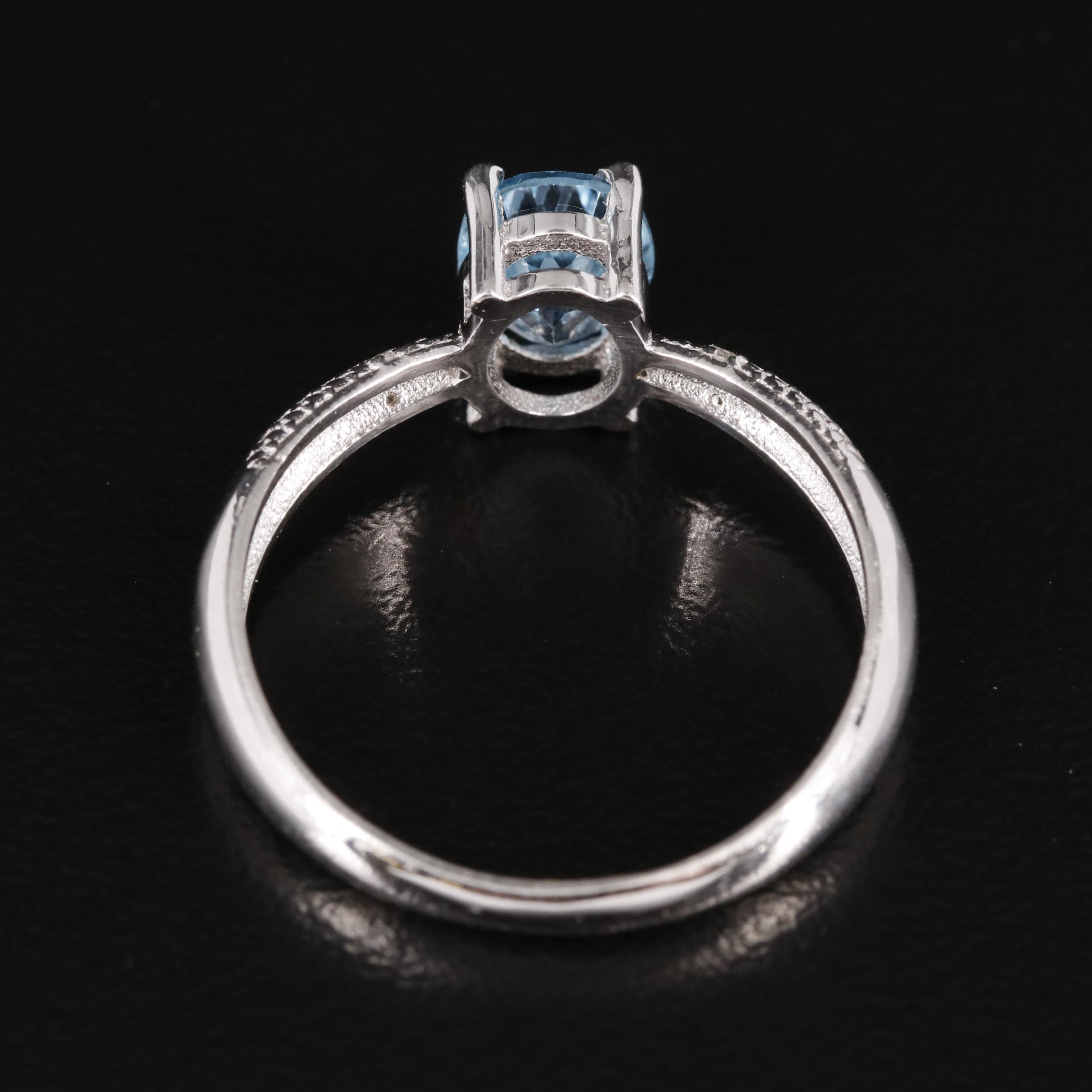 Sterling Blue Topaz Solitaire Ring