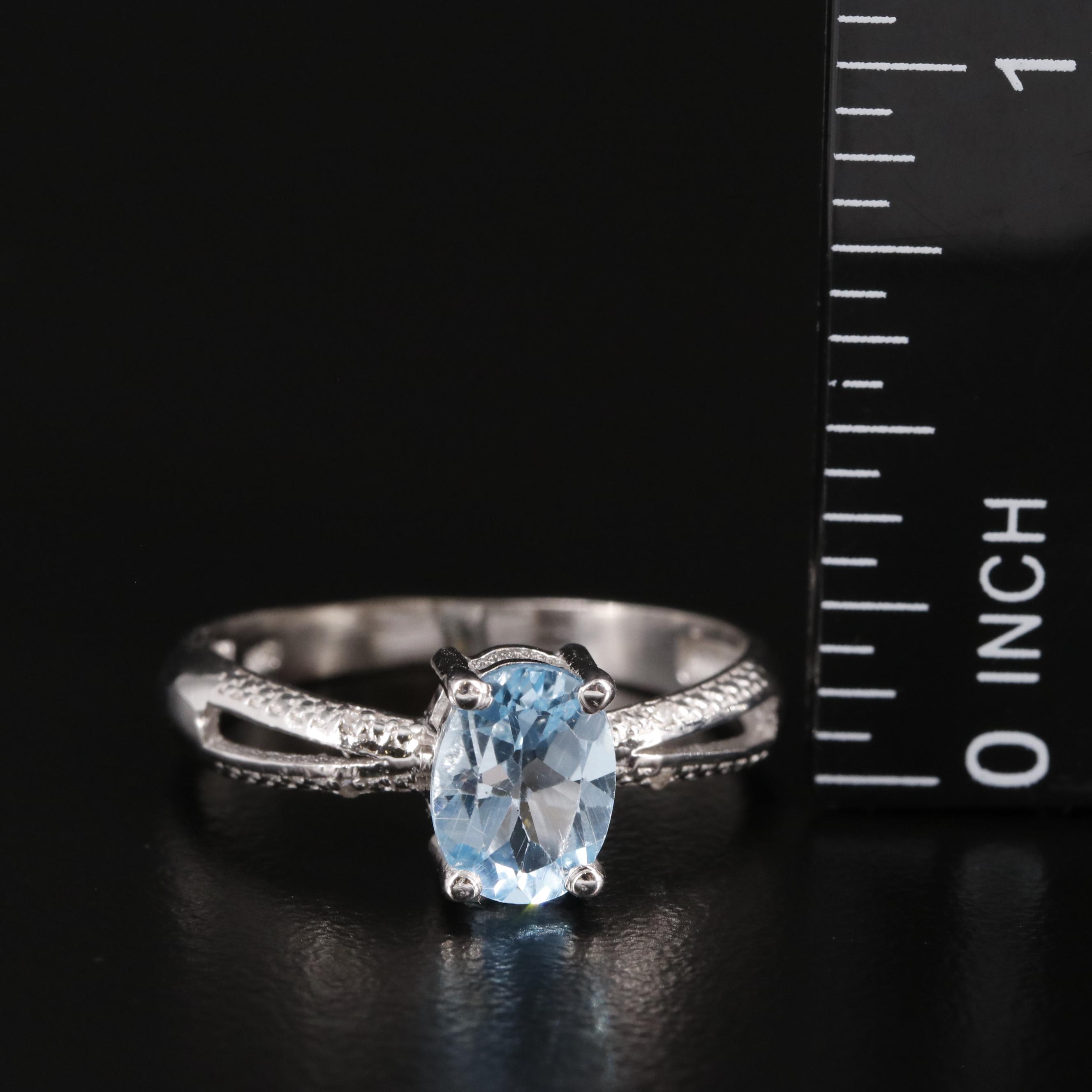 Sterling Blue Topaz Solitaire Ring