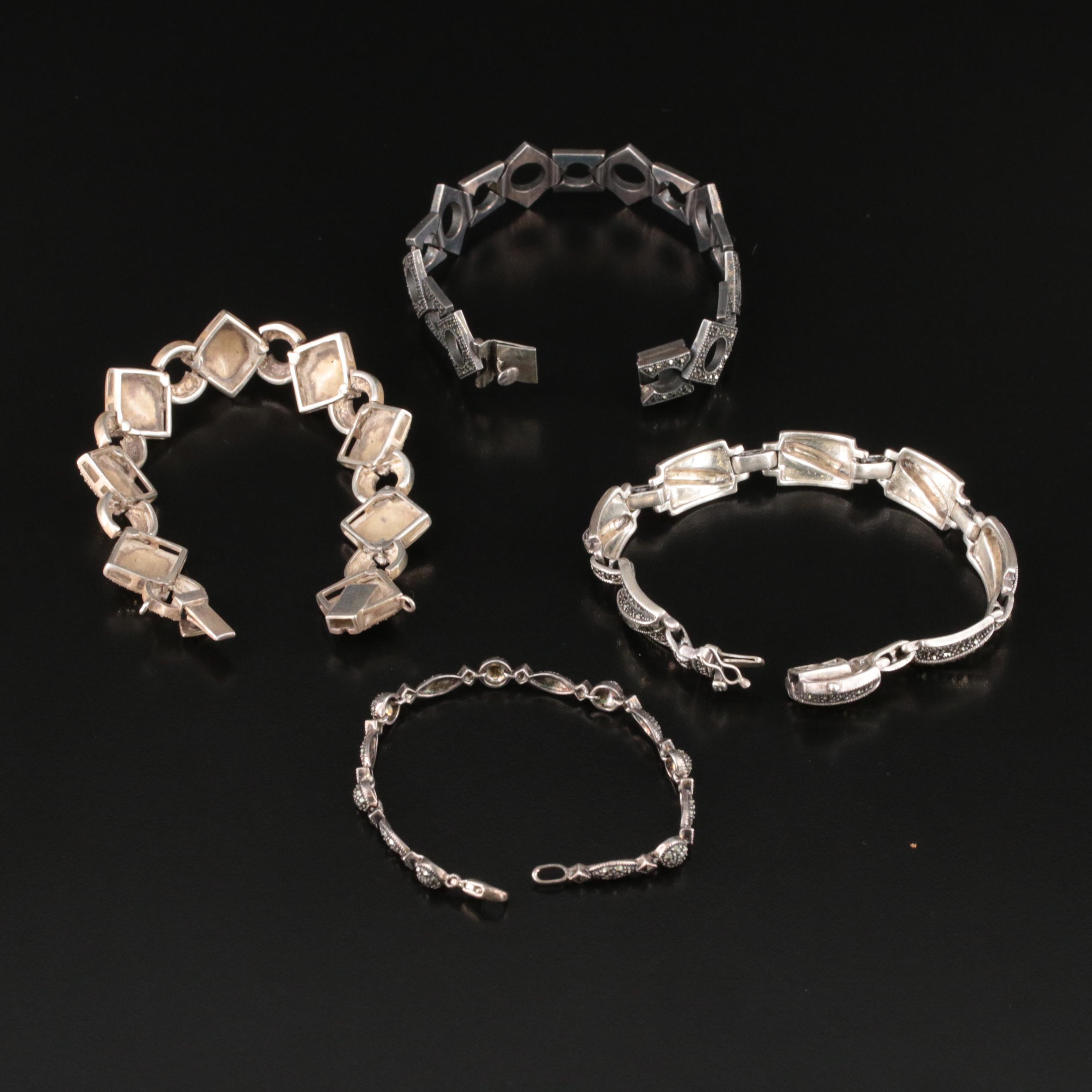 Vintage Style Sterling Marcasite Bracelets