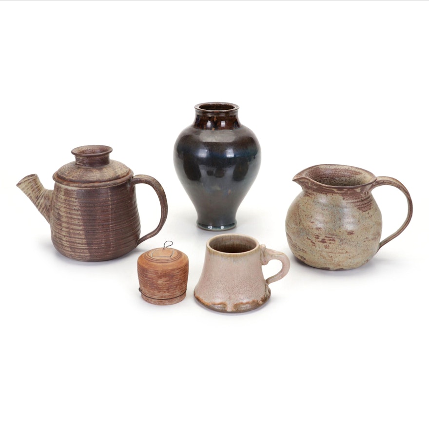 Wheel Thrown Pottery Vessels and Vase Including Geno Luketic and George Roby