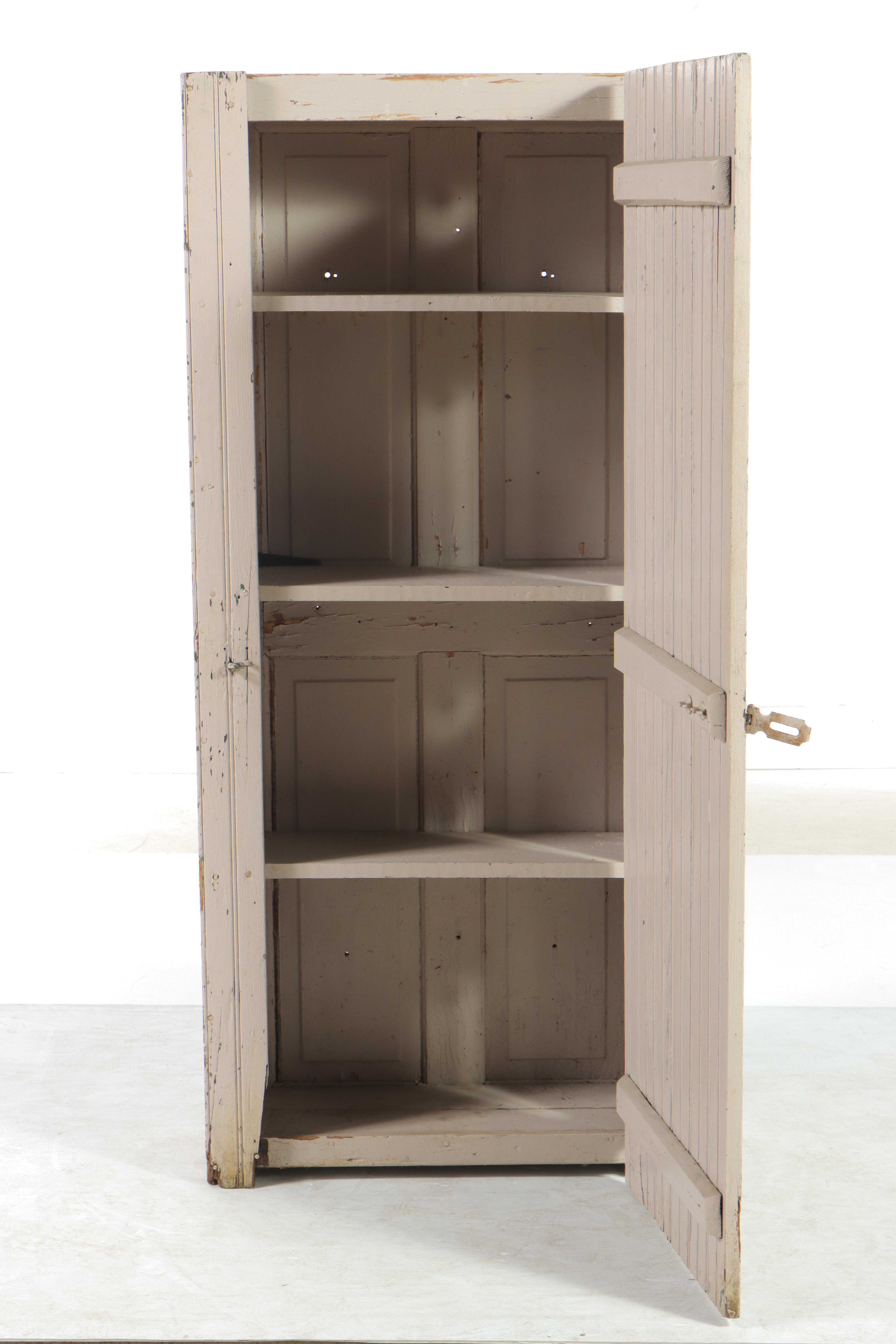 Cream-Painted Wainscot Cupboard, Early 20th Century