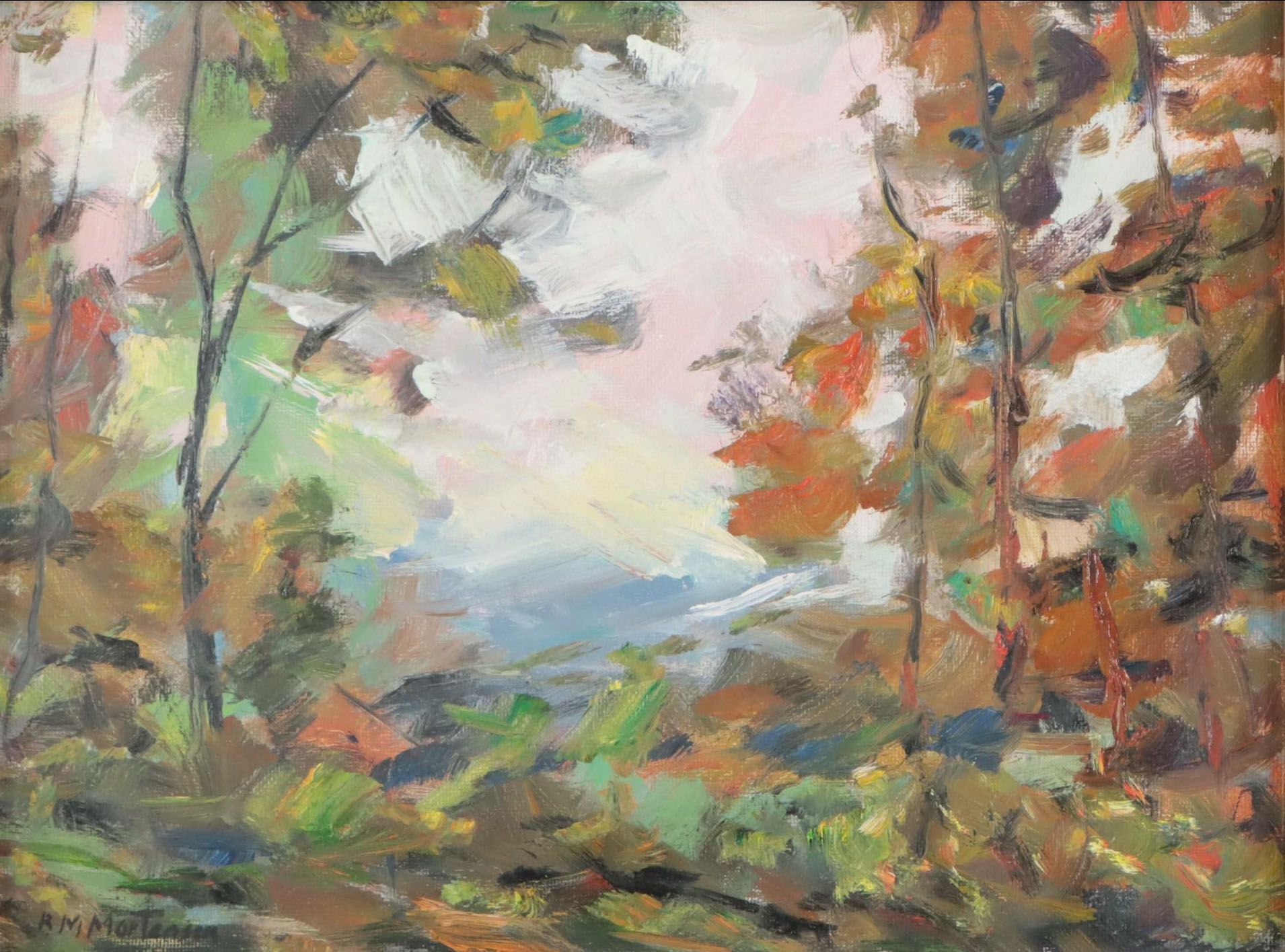 R. M. Mortensen Oil Painting of Landscape