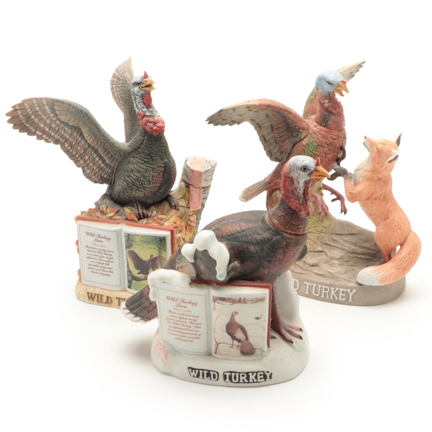 Austin Nichols and Co. Porcelain Bisque Wild Turkey Decanters