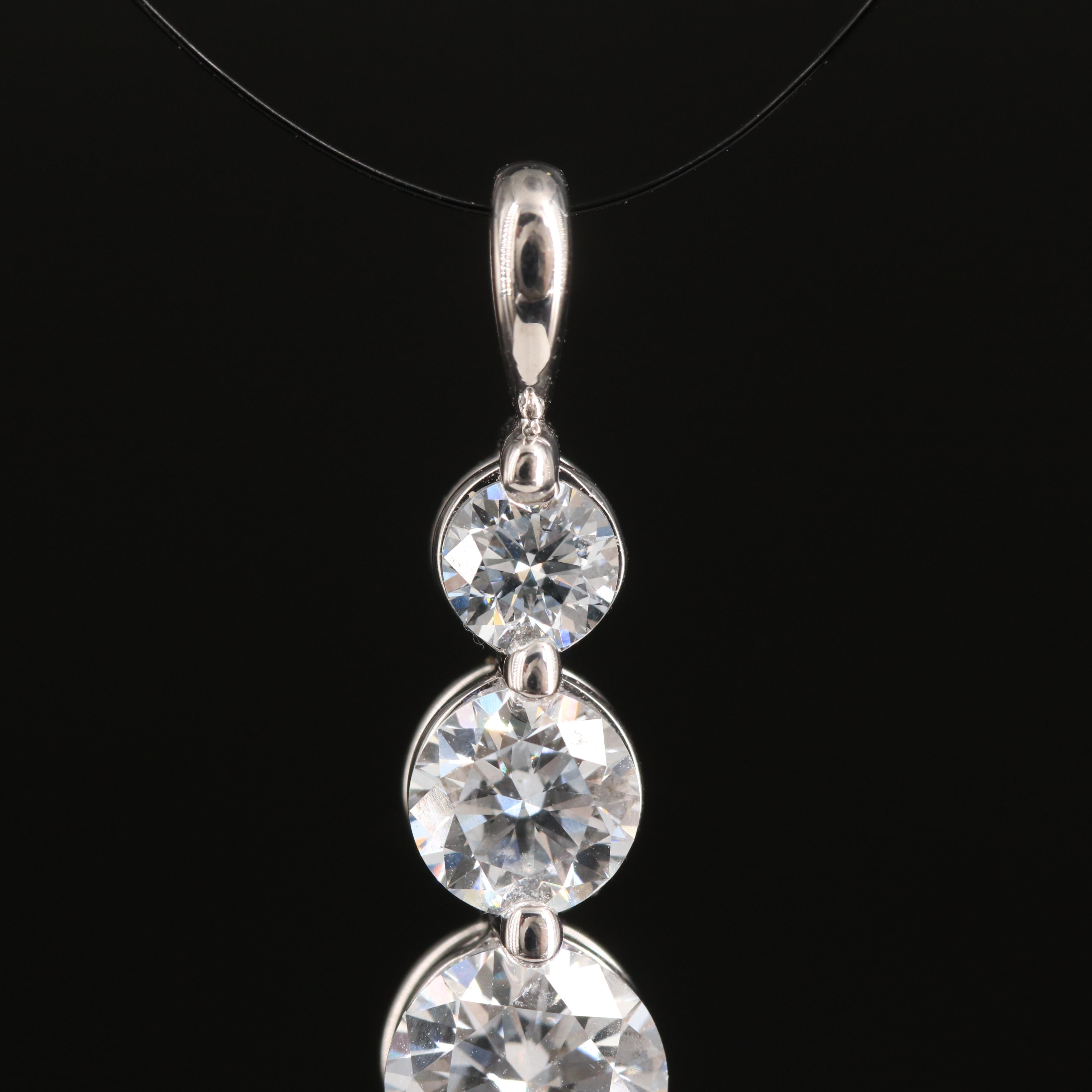 14K 1.50 CTW Lab Grown Diamond Three Stone Pendant