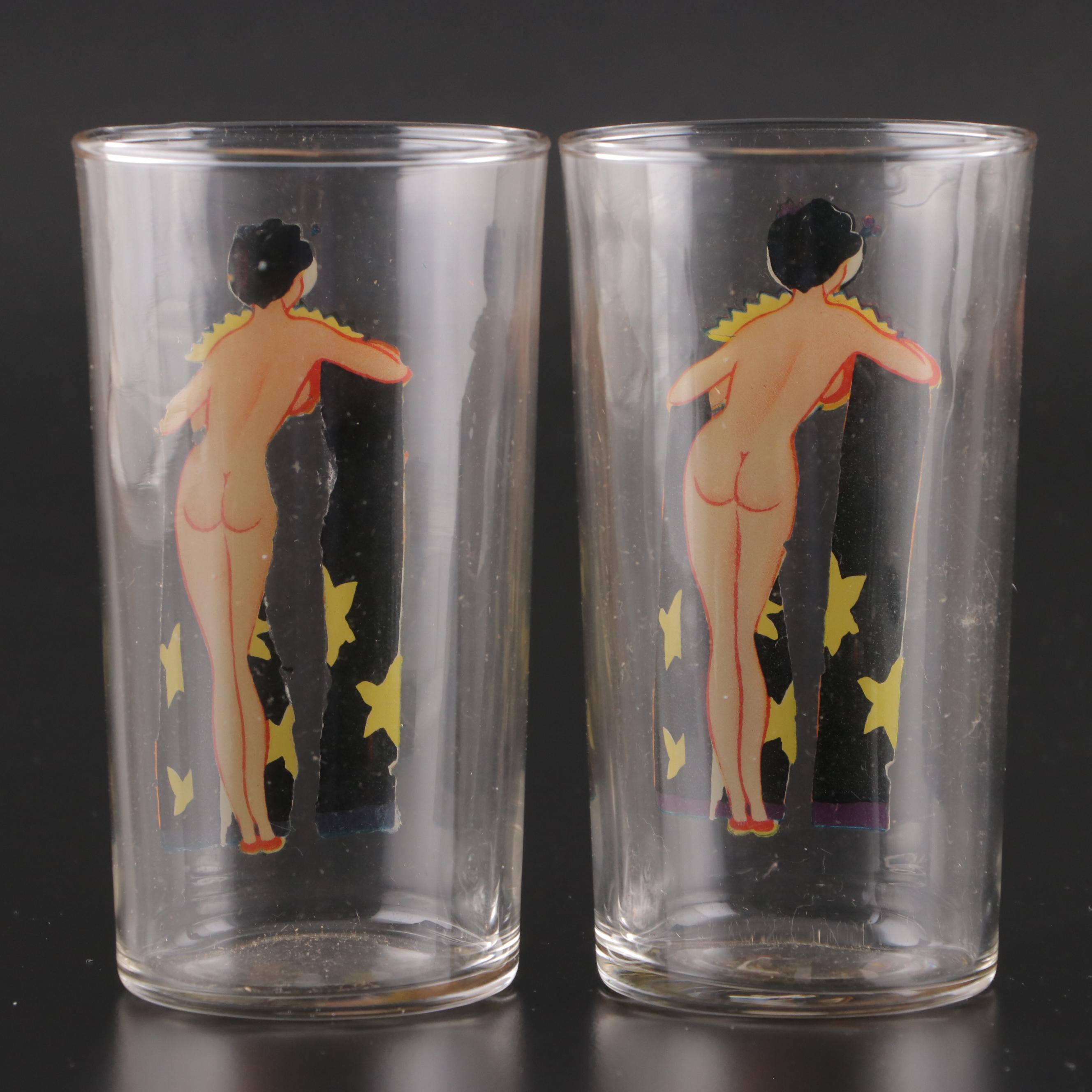 Libbey Peek-A-Boo Glass Tumblers, Mid-20th Century