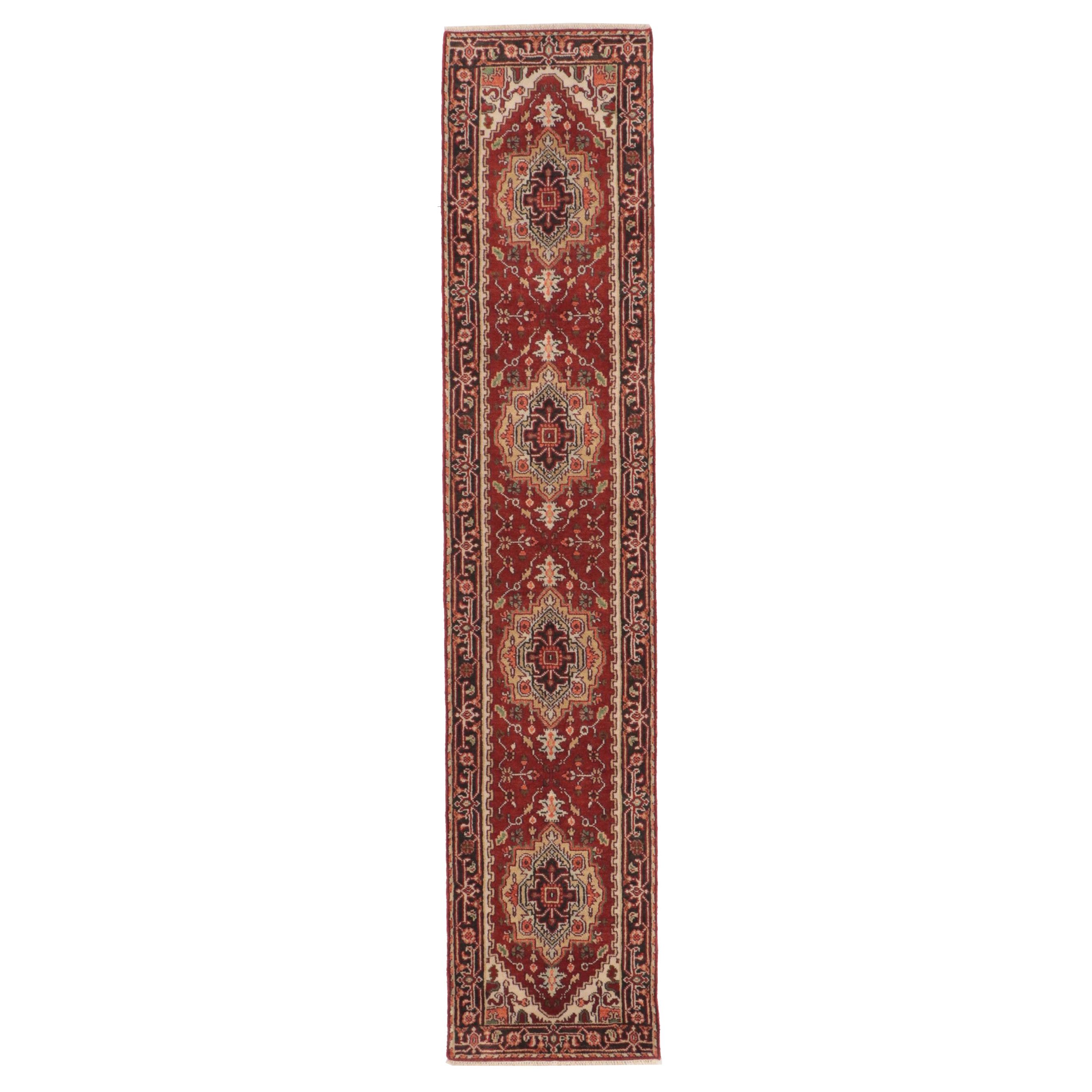 2'5 x 12' Hand-Knotted Indo-Persian Heriz Serapi Carpet Runner