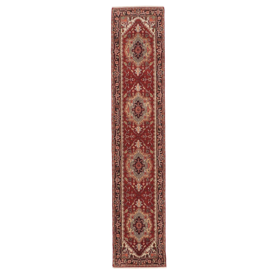 2'5 x 12' Hand-Knotted Indo-Persian Heriz Serapi Carpet Runner