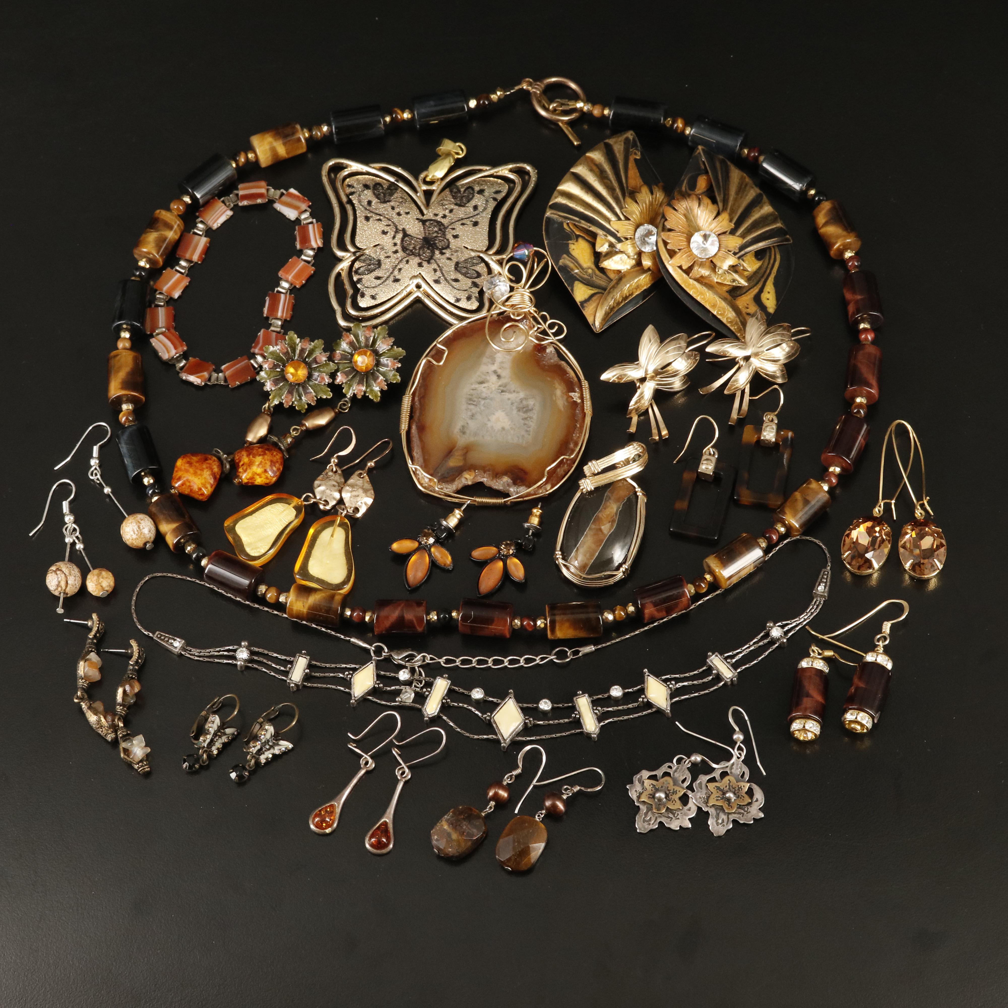 Jewelry Collection Featuring Sterling, Agate and Tiger's Eye