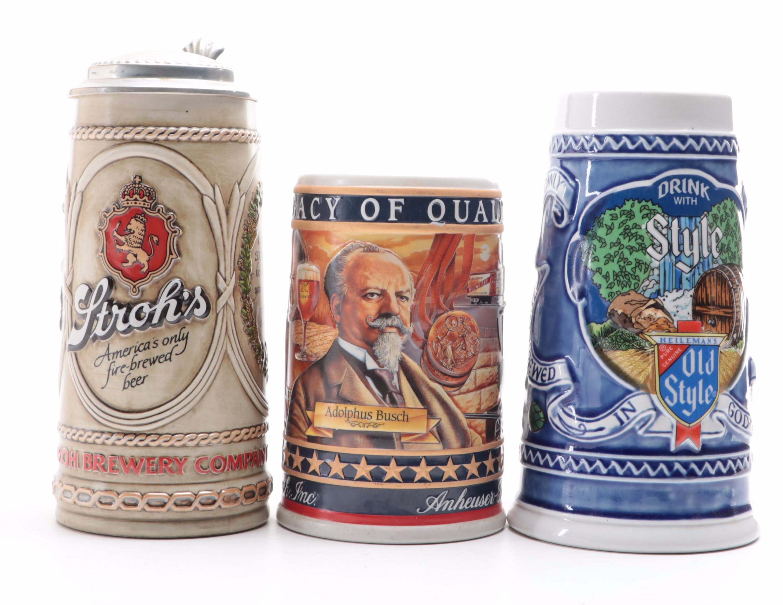 Stroh's and Other Advertising and Commerative Beer Steins