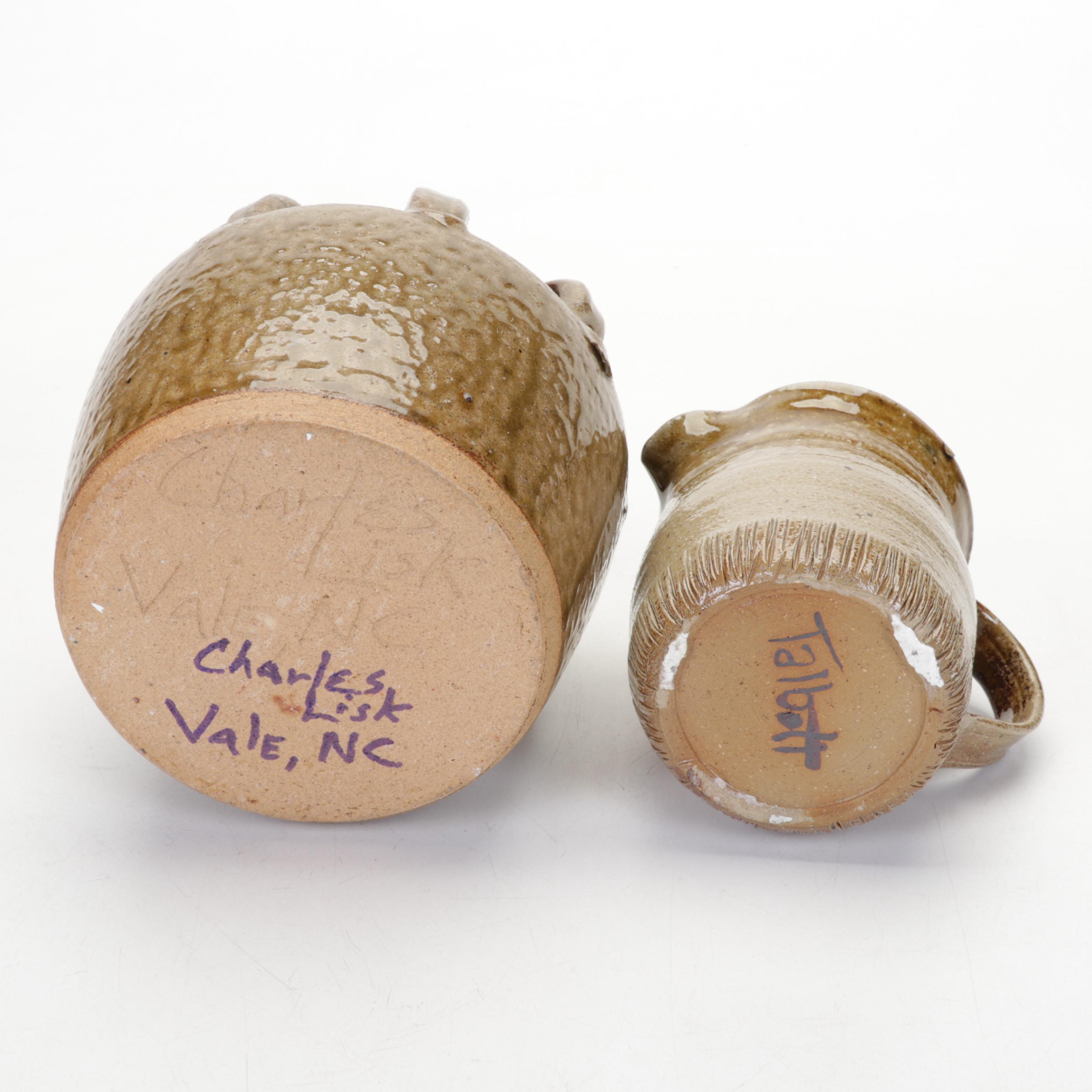 Betty Talbott and Charles Lisk with Other Studio Art Pottery Pitchers and Vases