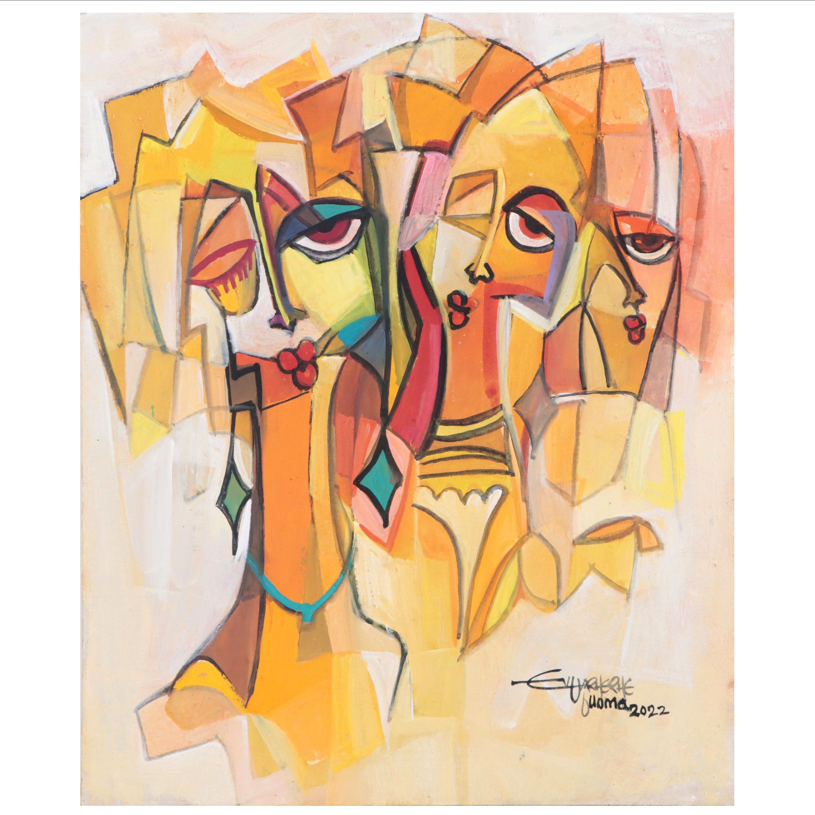 Ufuoma Evuarherhe Acrylic Painting "Party Thing," 2021-2022