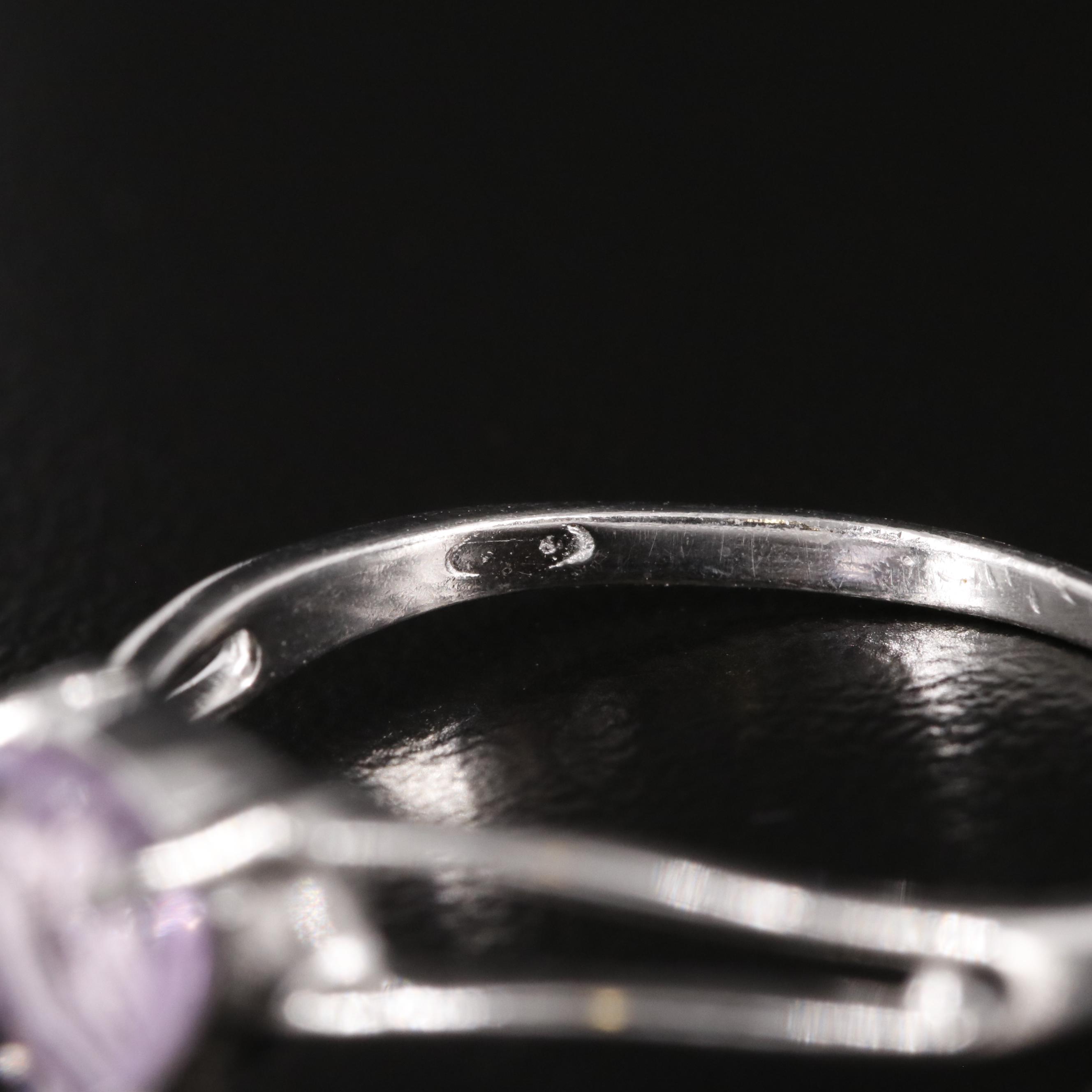 Sterling Amethyst Solitaire Ring