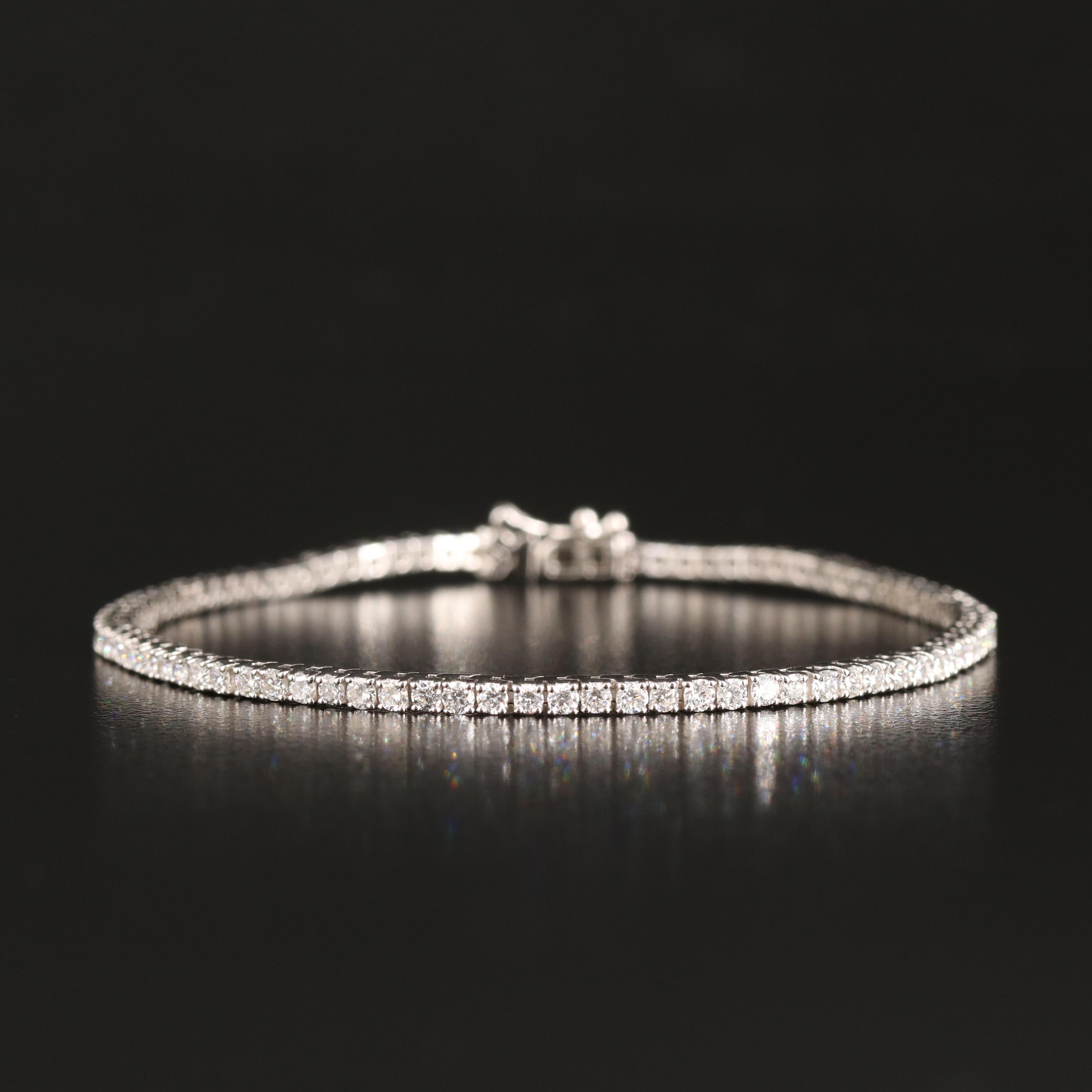 14K 3.00 CTW Lab Grown Diamond Line Bracelet with IGI Report