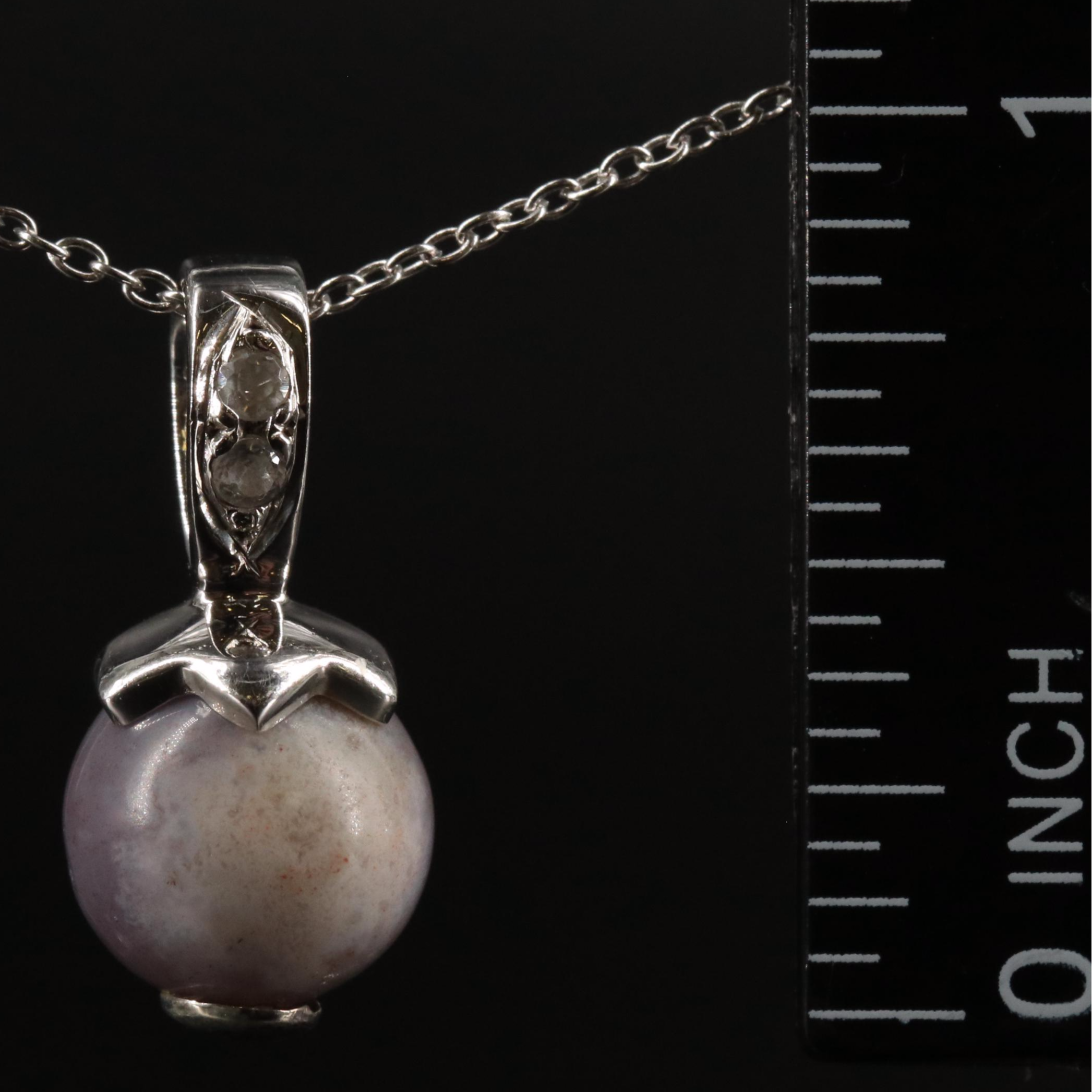 Sterling Chalcedony  and White Topaz Pendant Necklace