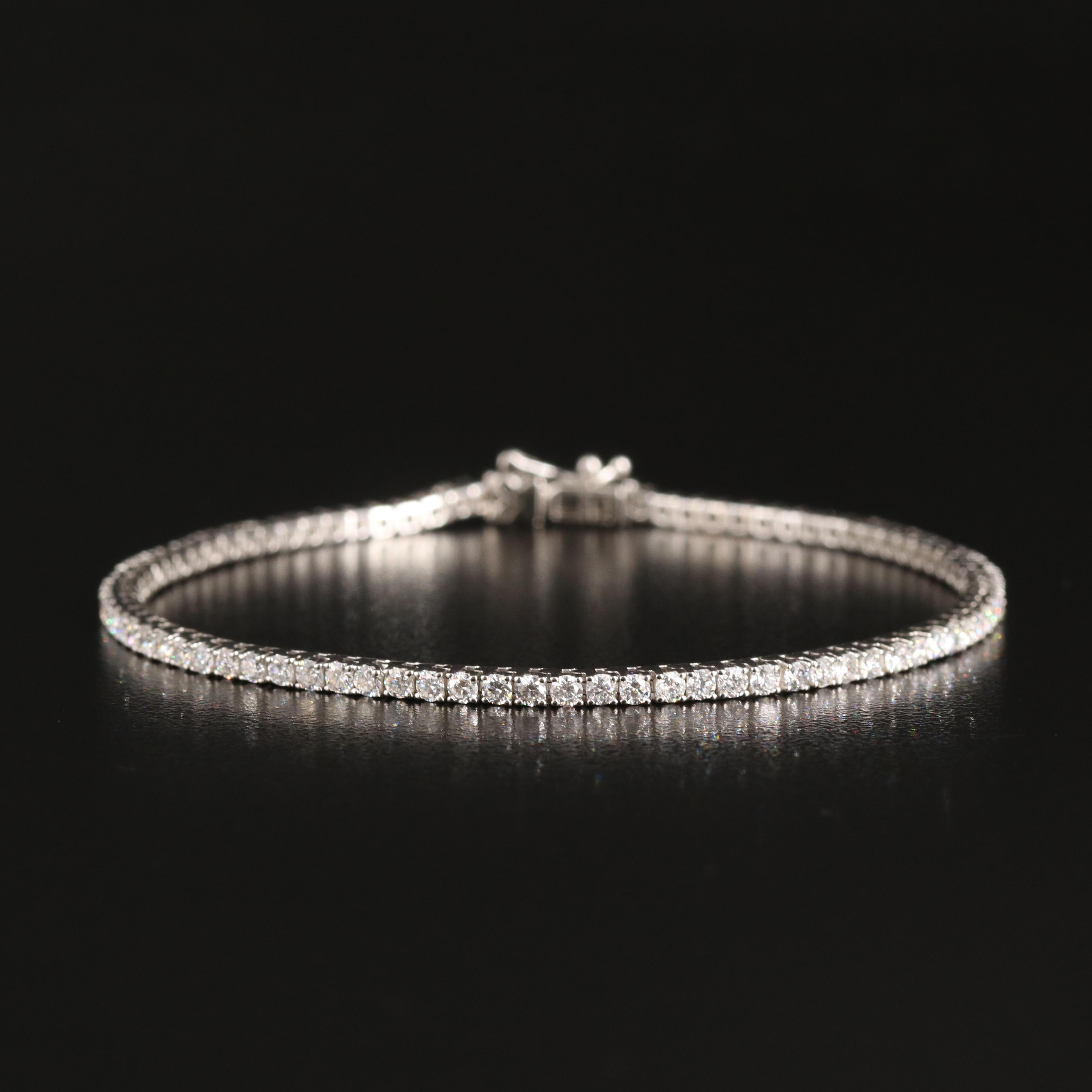 14K 3.00 CTW Lab Grown Diamond Line Bracelet with IGI Report