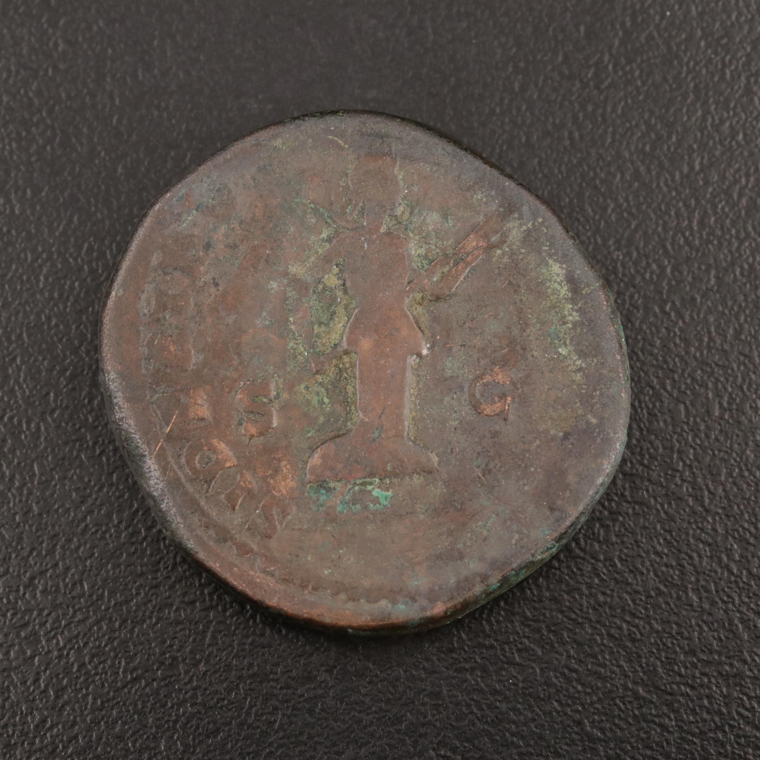 Ancient Roman Imperial Sestertius of Faustina II, ca. 145 AD