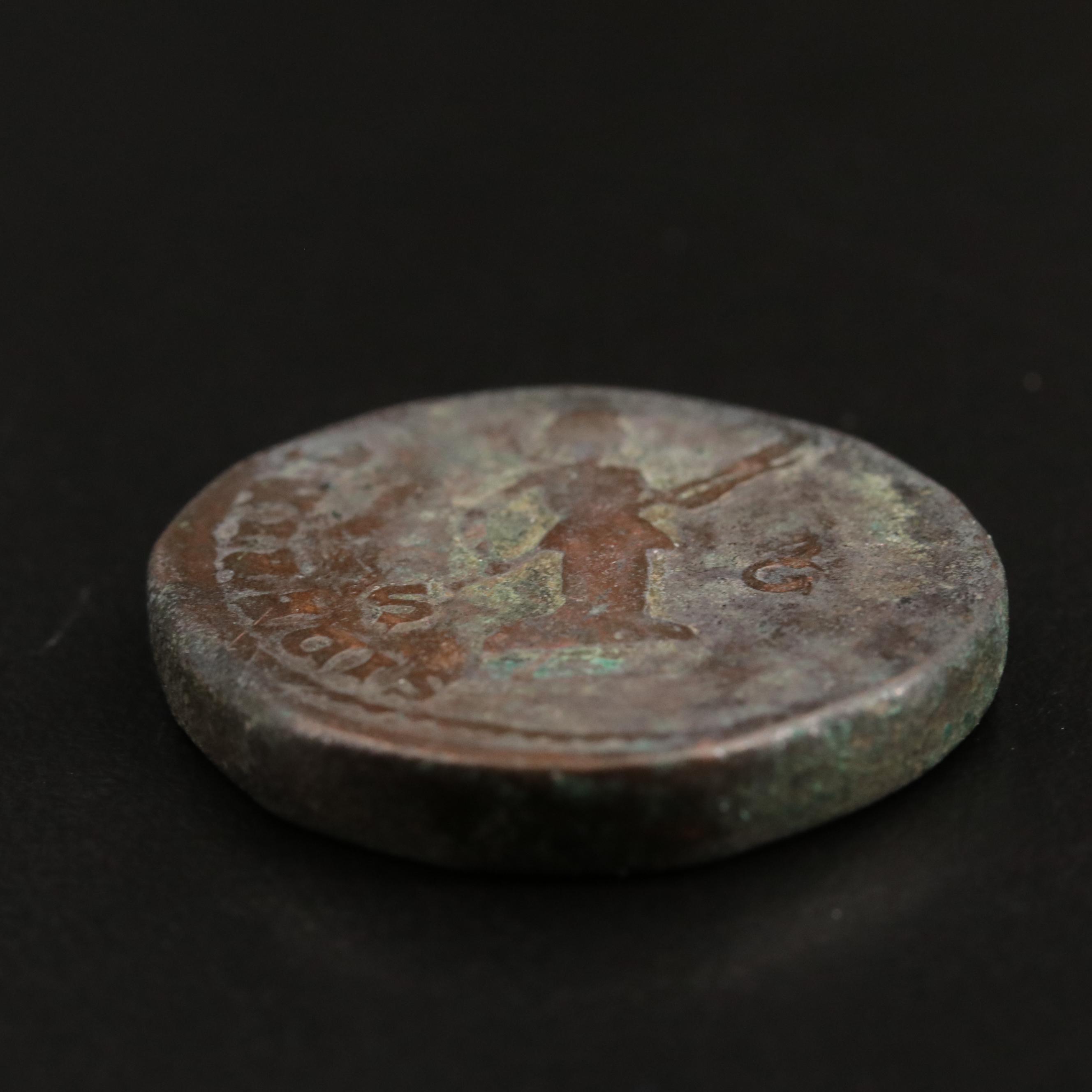 Ancient Roman Imperial Sestertius of Faustina II, ca. 145 AD