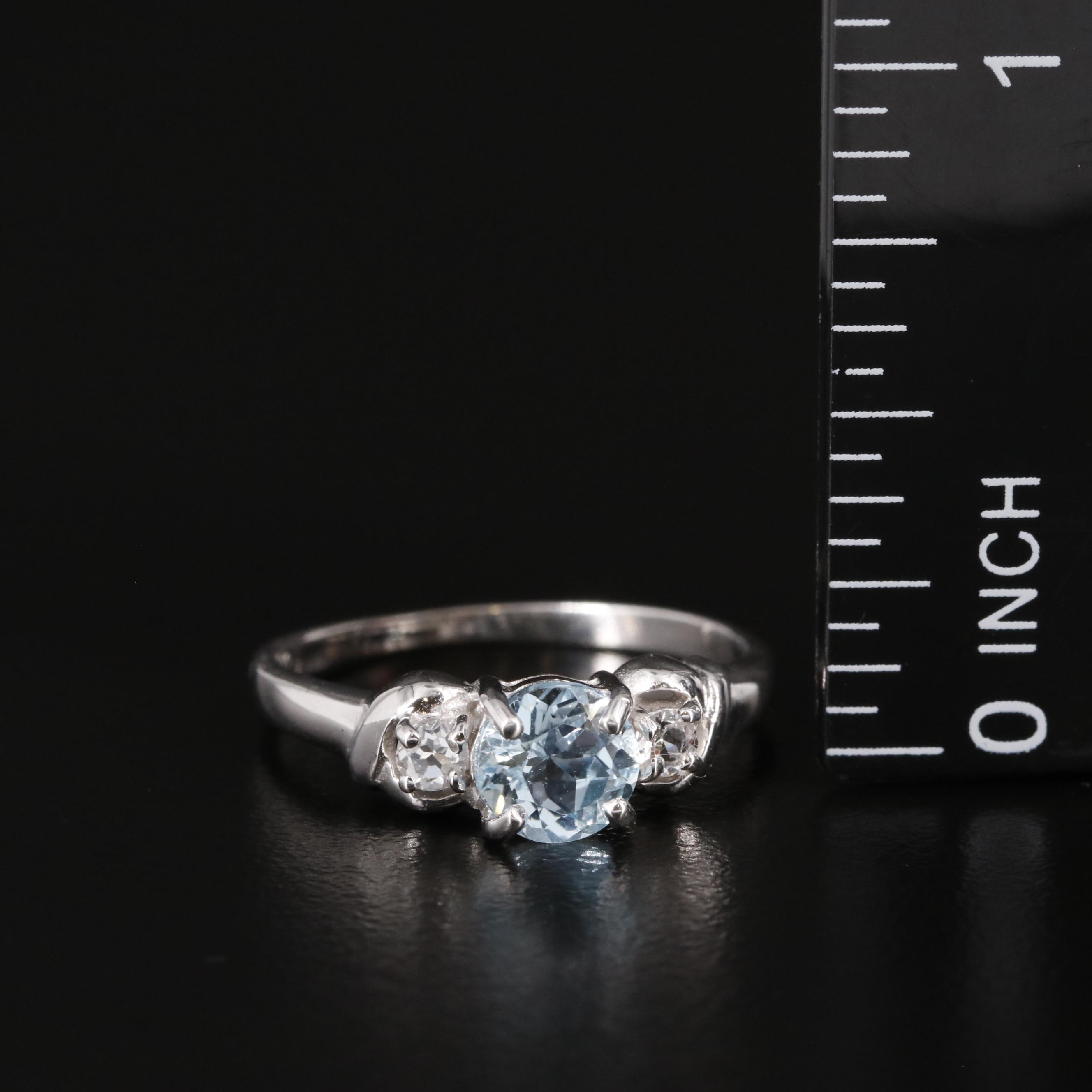 Sterling Blue and White Topaz Ring