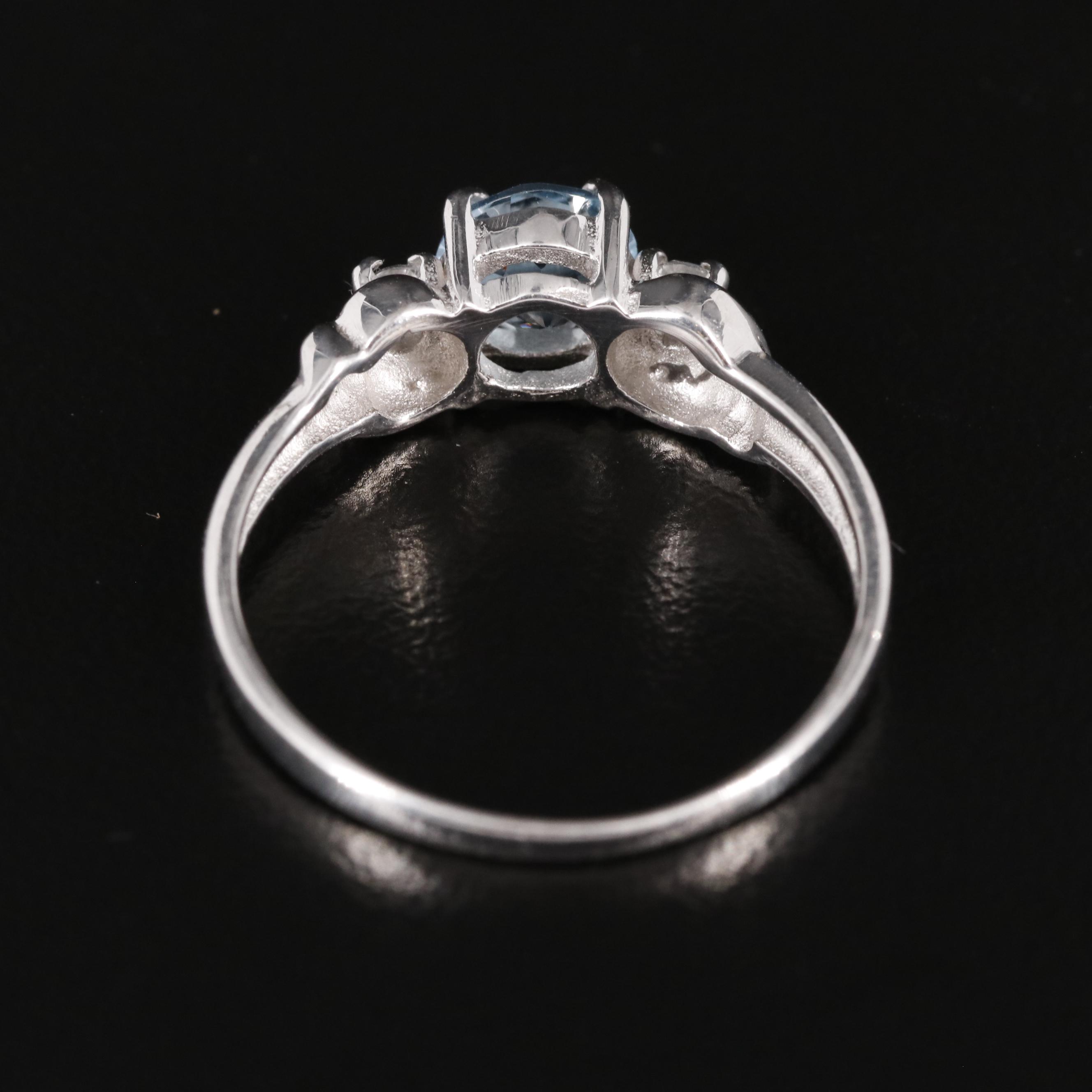 Sterling Blue and White Topaz Ring