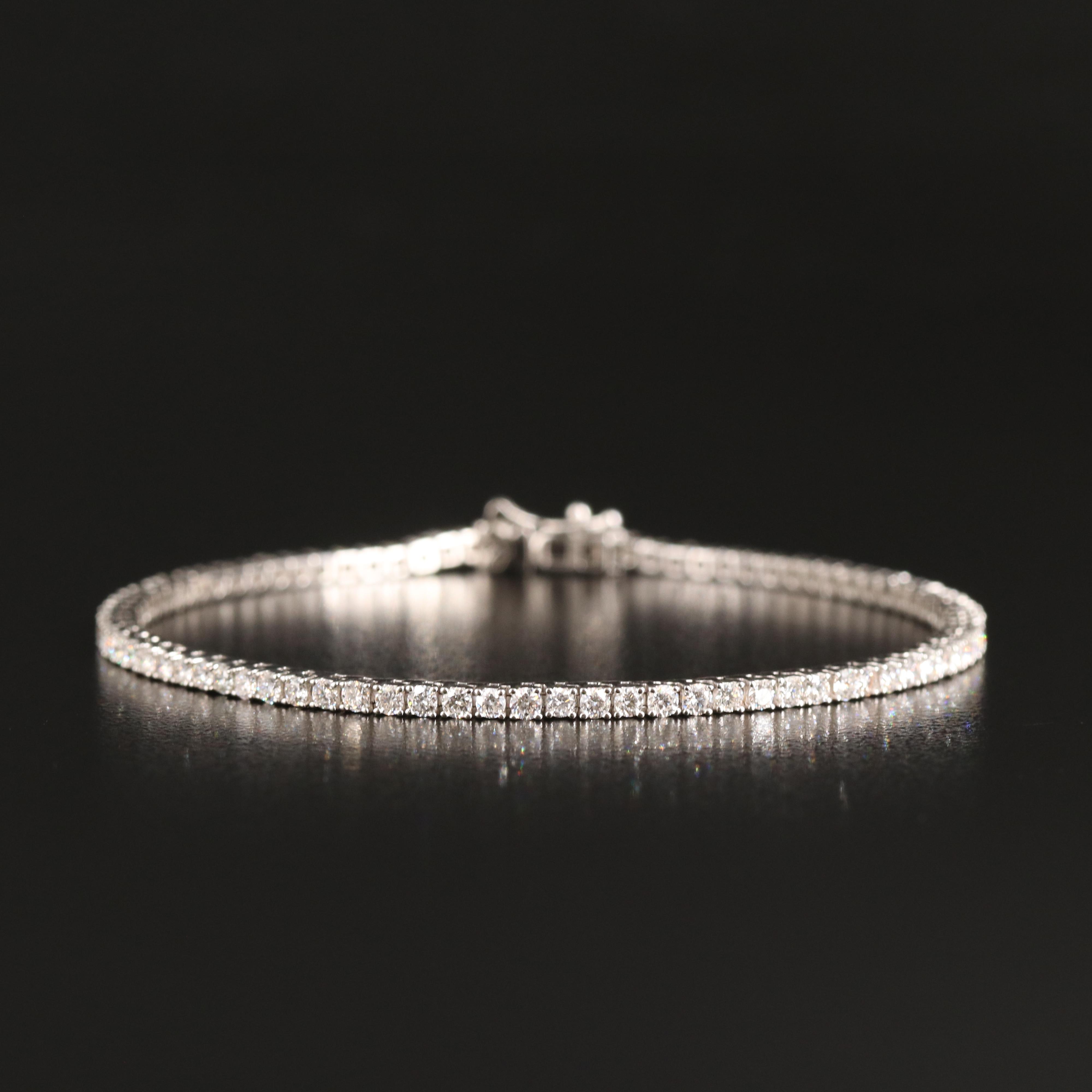 14K 3.00 CTW Lab Grown Diamond Line Bracelet with IGI Report