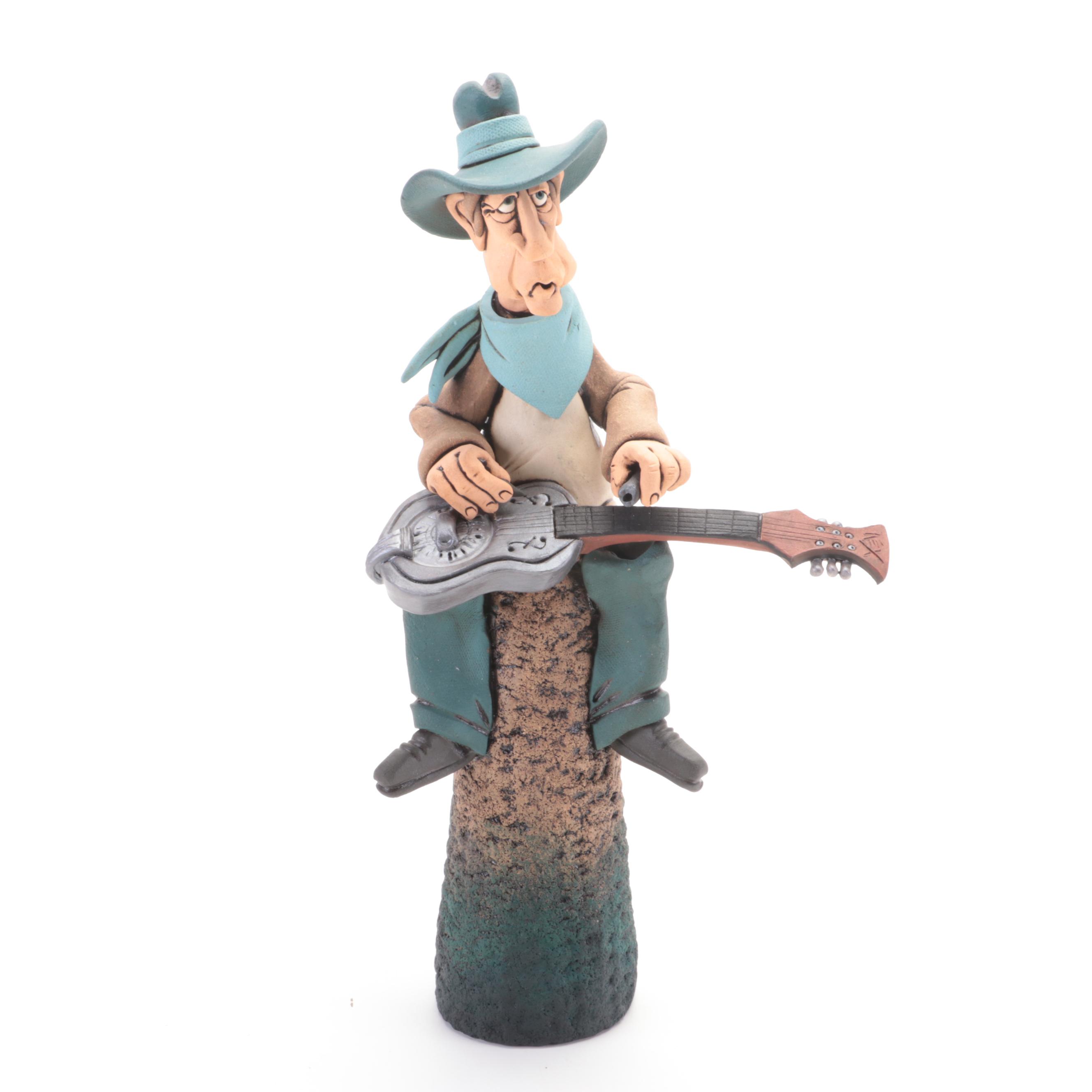 Rex Benson Signed Stoneware Cowboy Figurines