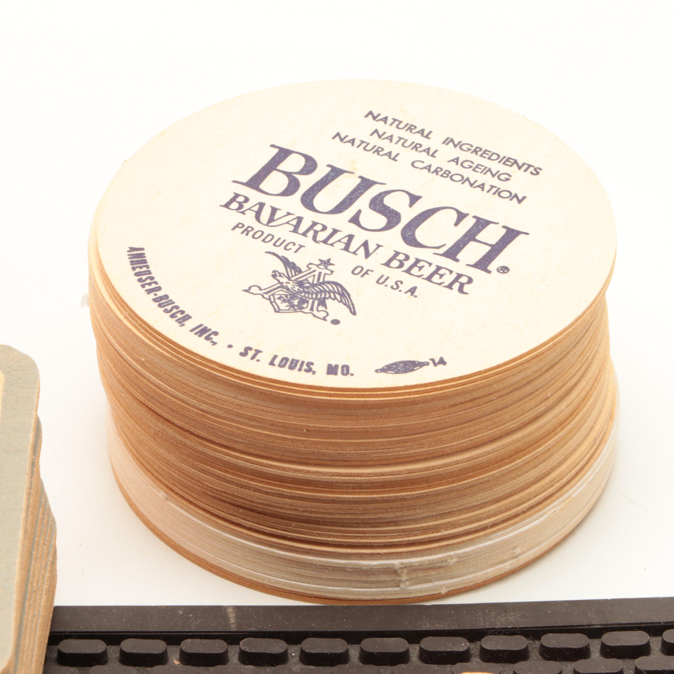 Budweiser Tray with Other Beer and Bar Accessories