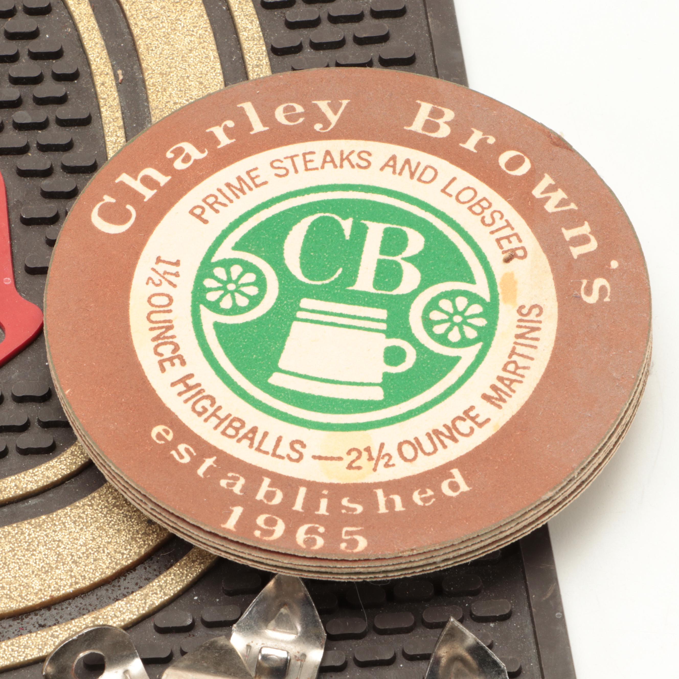 Budweiser Tray with Other Beer and Bar Accessories